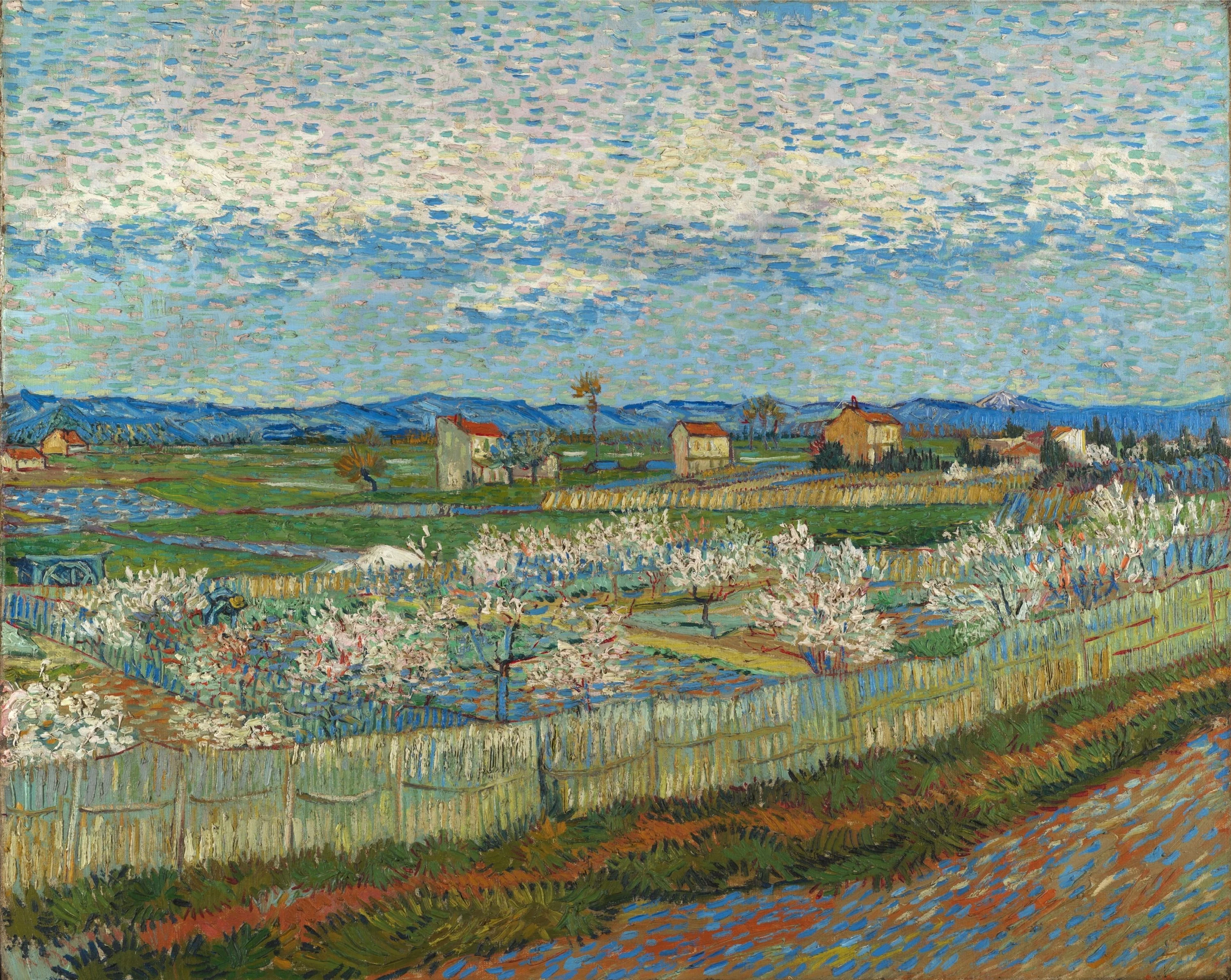 Pêchers en fleurs, Vincent van Gogh