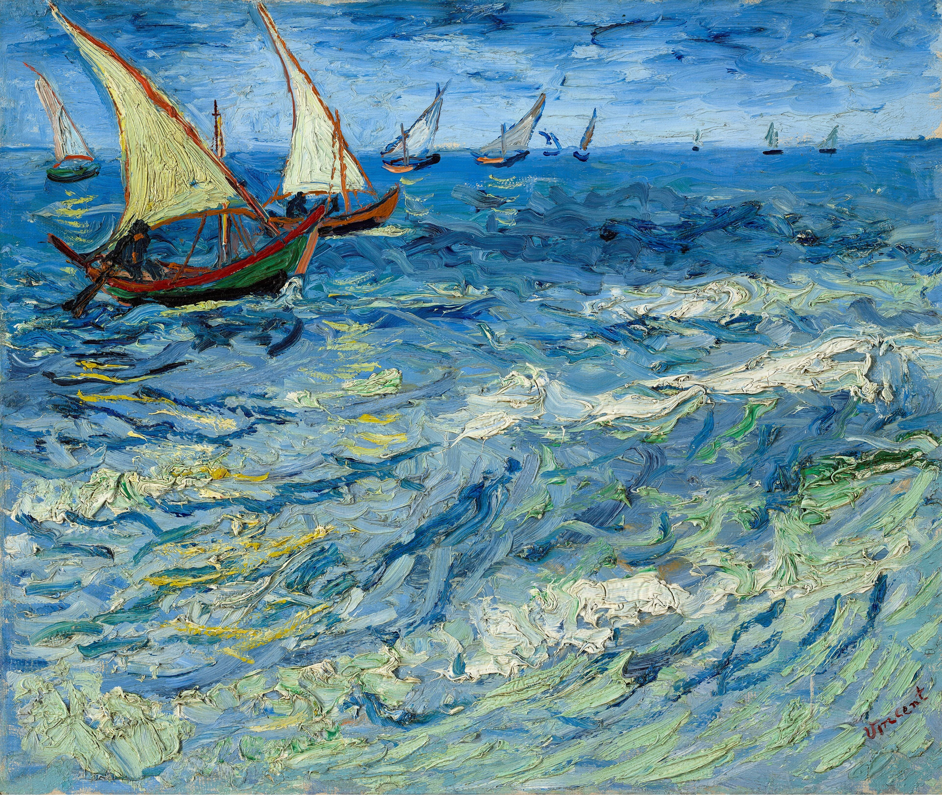 Seascape at Saintes-Maries, Vincent van Gogh