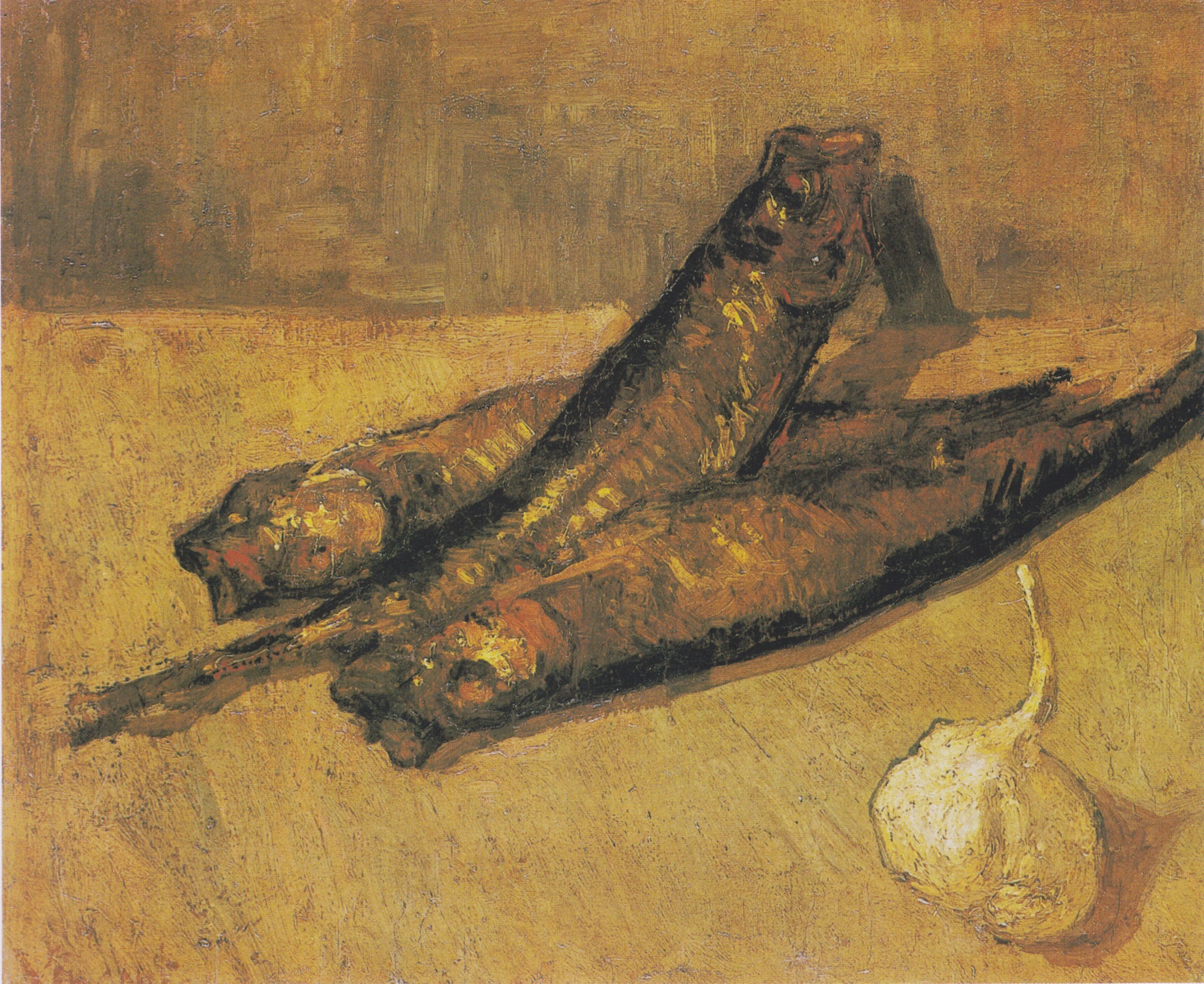 Still life with buckling and garlic-onion, Vincent van Gogh