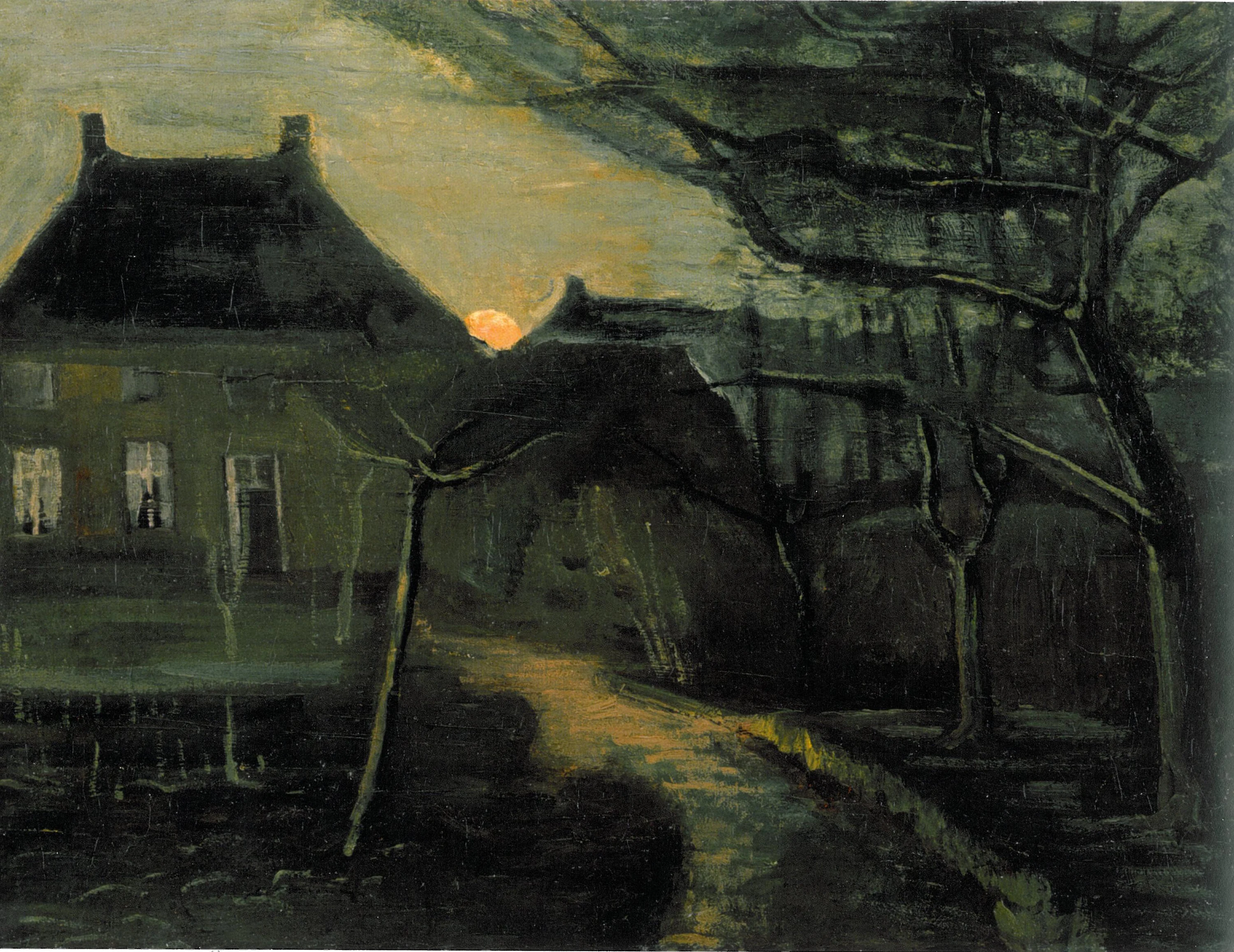 The Parsonage at Nuenen by Moonlight, Vincent van Gogh