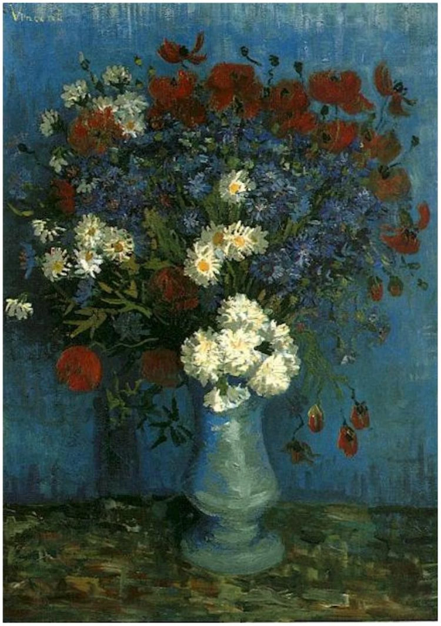Vase with Cornflowers and Poppies, Vincent van Gogh