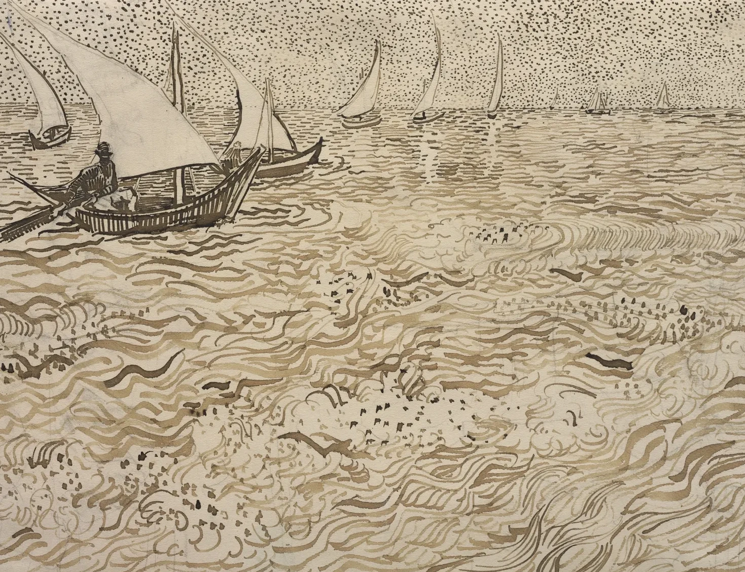Bateaux à Saintes-Maries, Vincent van Gogh