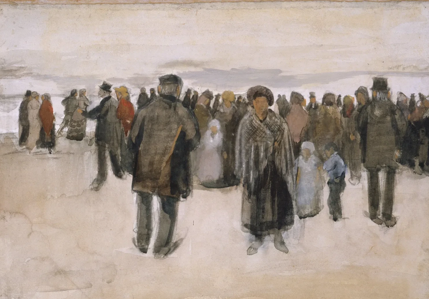 Beach at Scheveningen / People Strolling on the Beach, Vincent van Gogh
