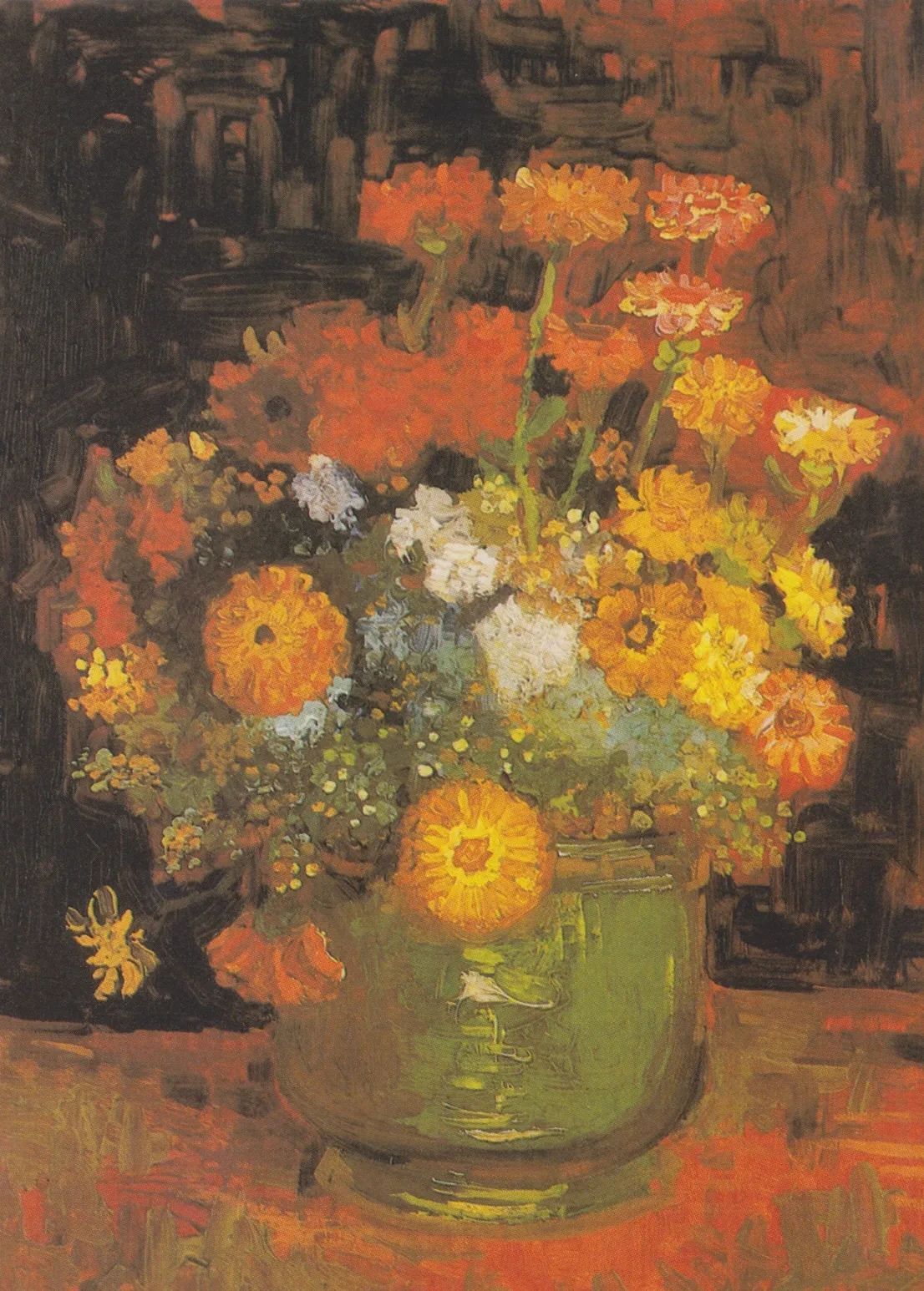 Bowl with Zinnias, Vincent van Gogh