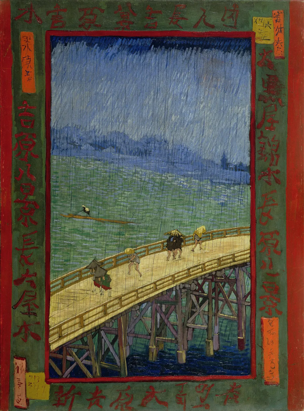 Bridge in the rain, after Hiroshige, Vincent van Gogh