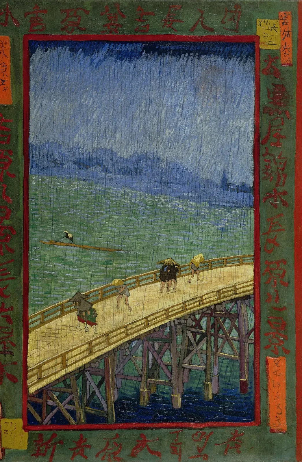 Bridge in the rain, after Hiroshige, Vincent van Gogh