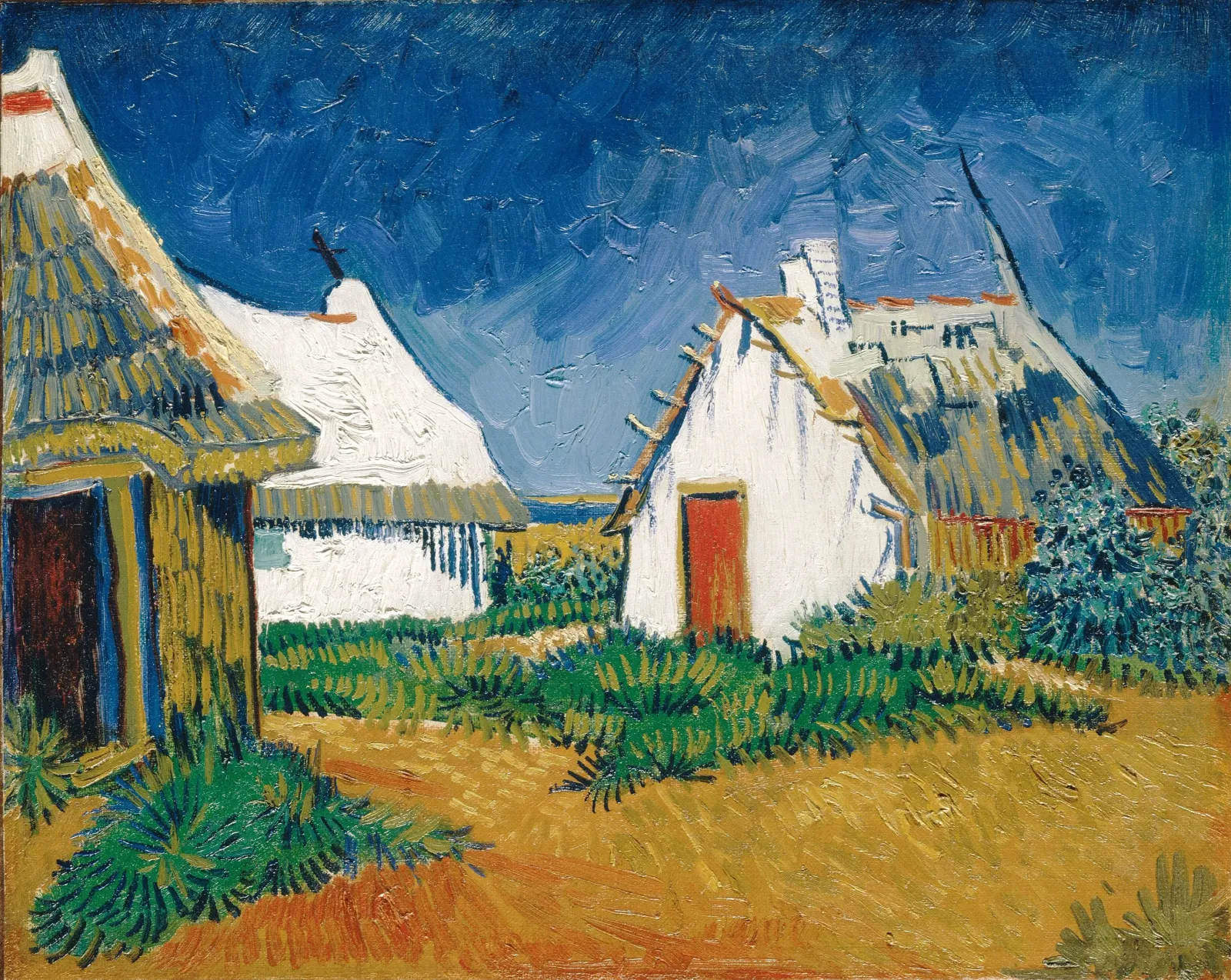 Cabanes blanches aux Saintes-Maries, Vincent van Gogh