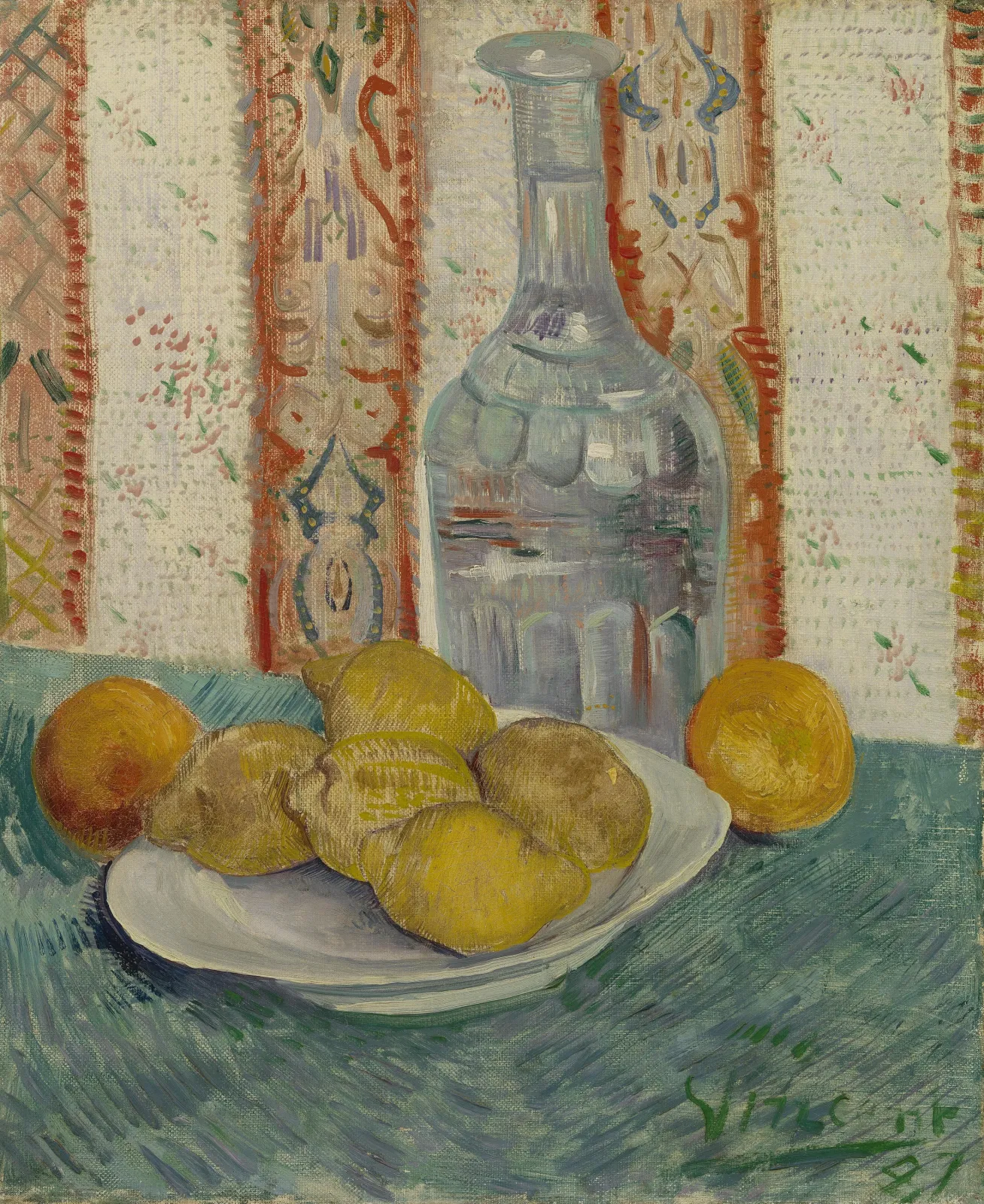 Carafe and Dish with Citrus Fruit, Vincent van Gogh