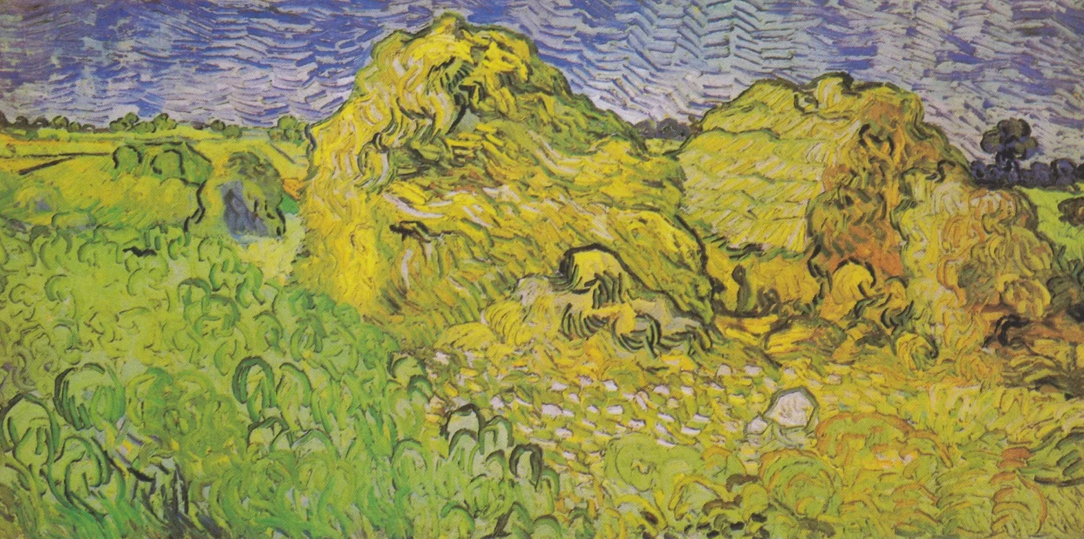Campo con almiares de trigo, Vincent van Gogh