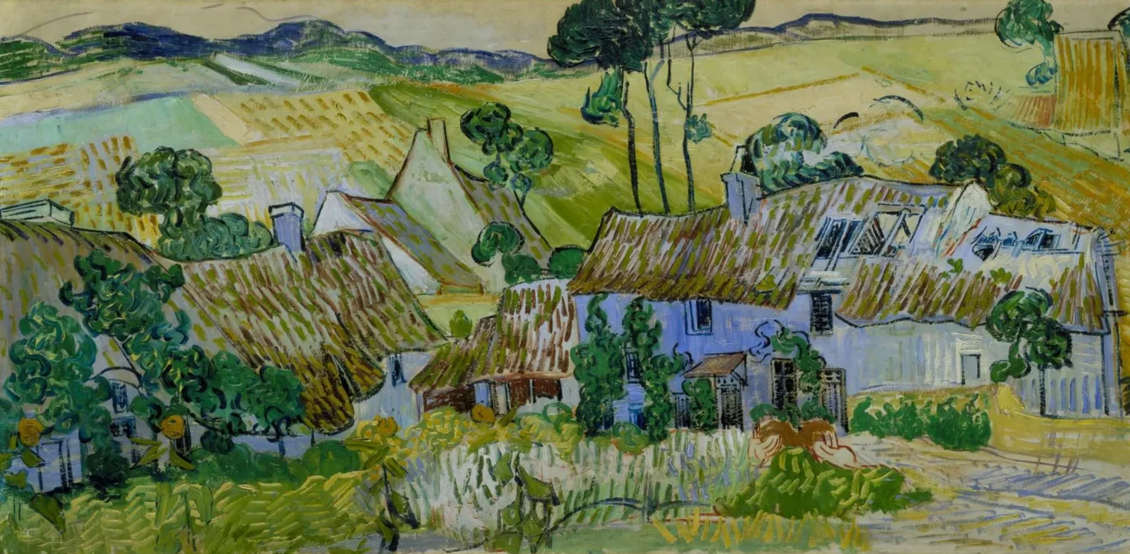Casas de campo en una colina, Vincent van Gogh