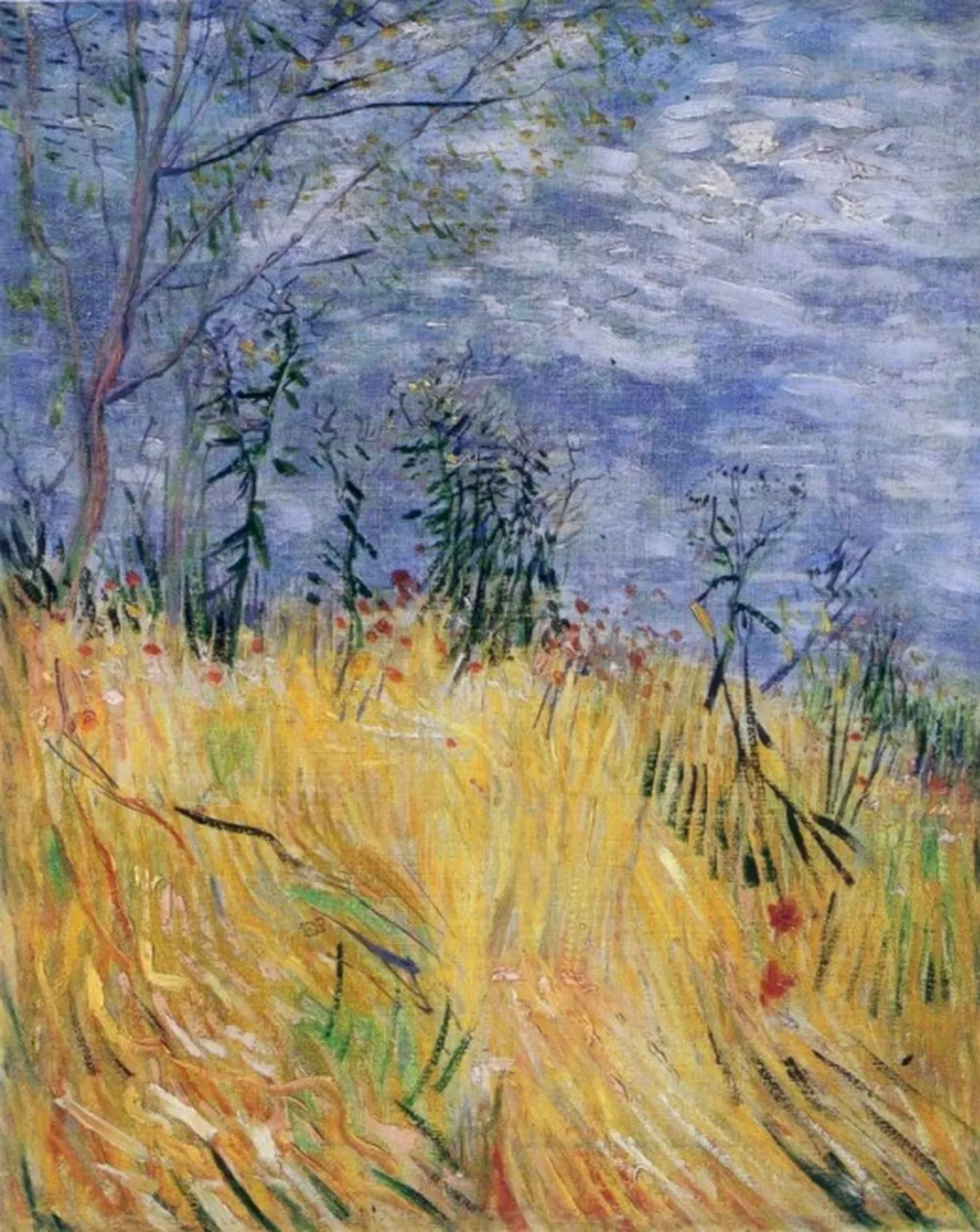 Edge of a wheat field with poppies, Vincent van Gogh