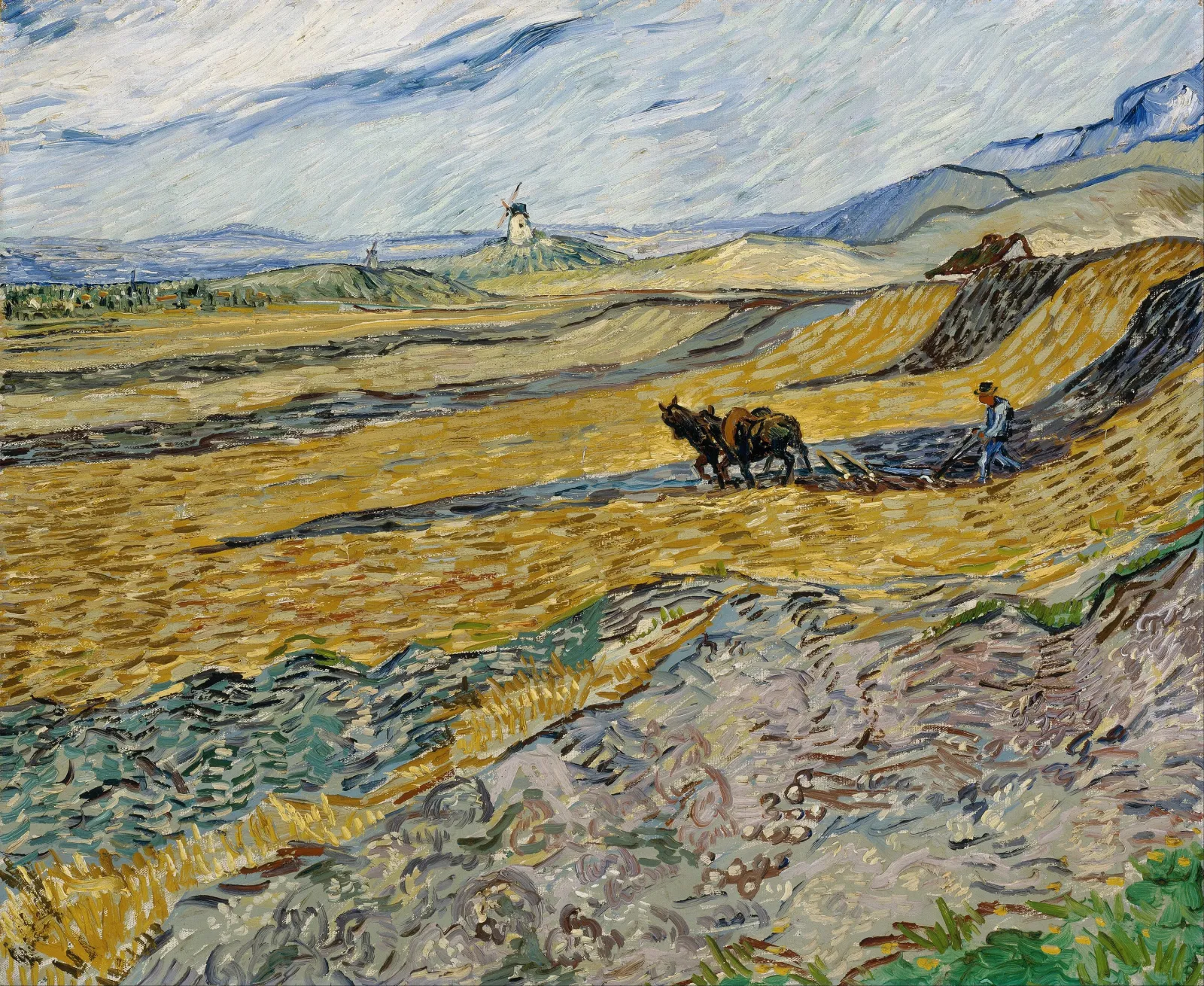 Enclosed Field with Ploughman, Vincent van Gogh