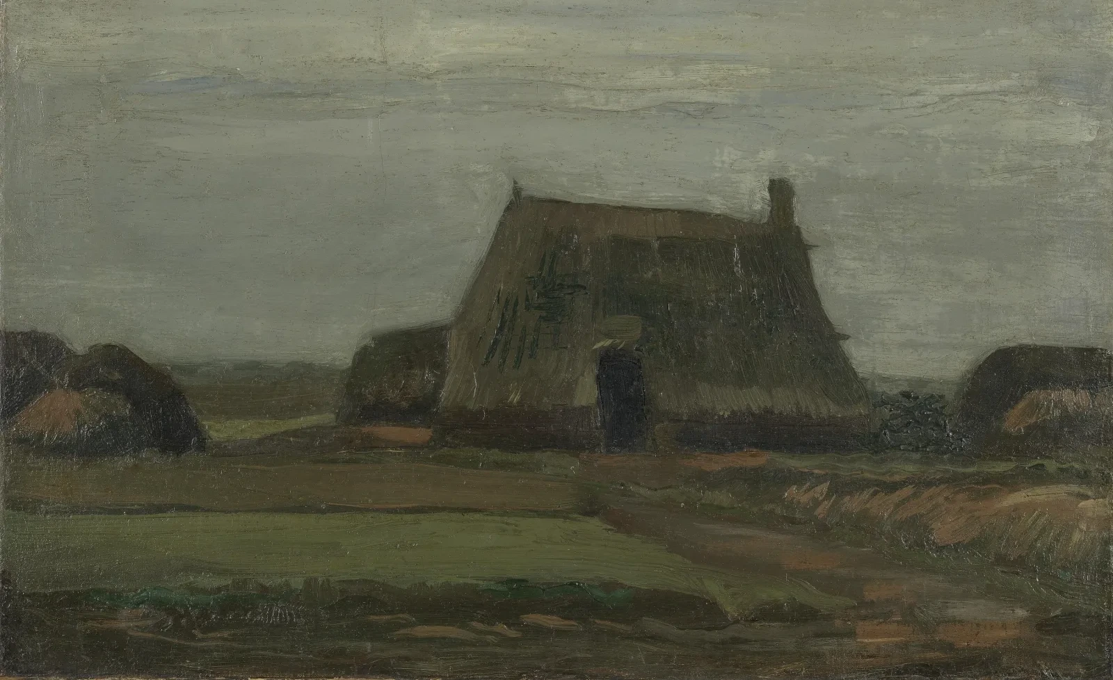 Farm with Stacks of Peat, Vincent van Gogh