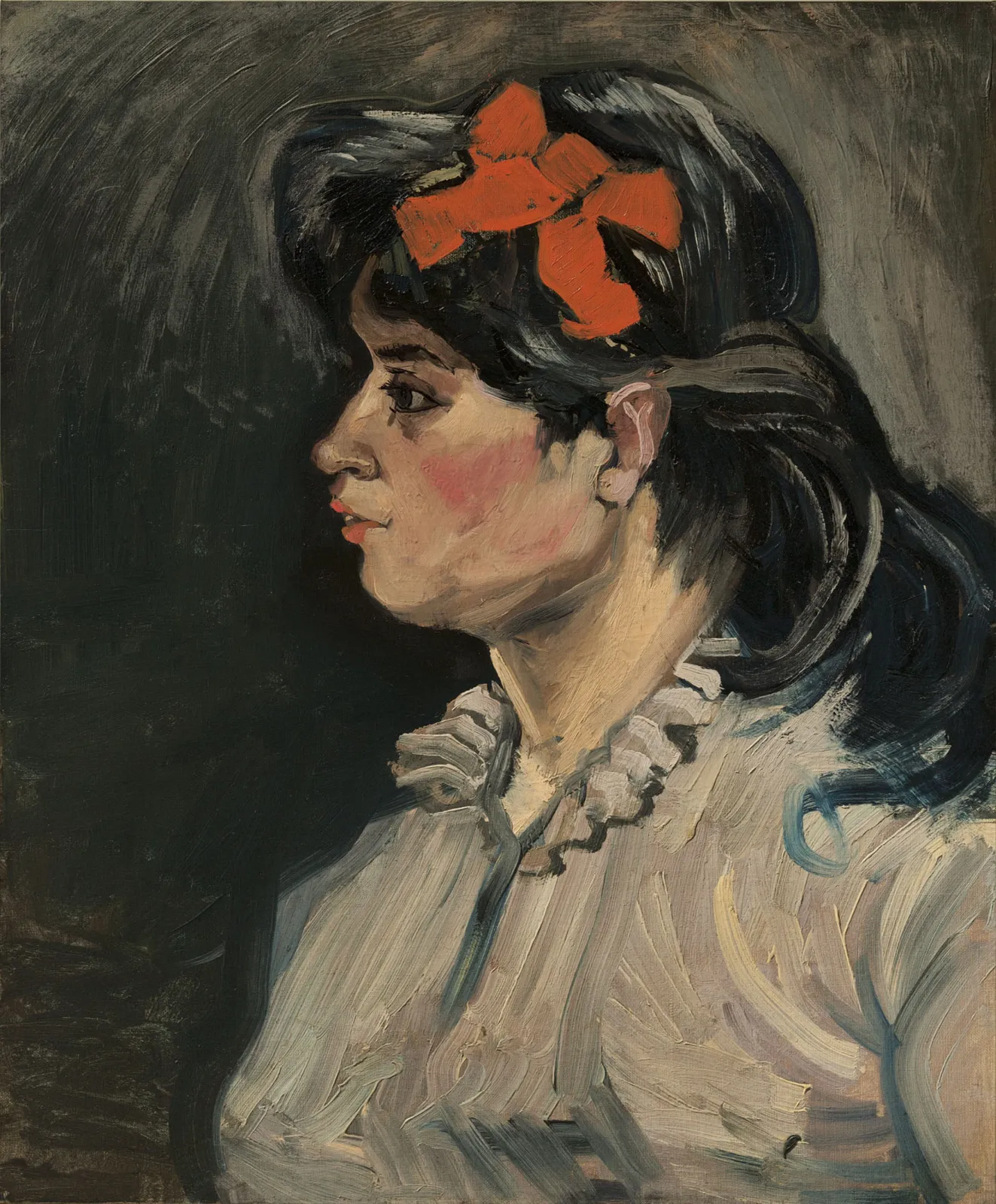 Femme avec un ruban rouge, Vincent van Gogh