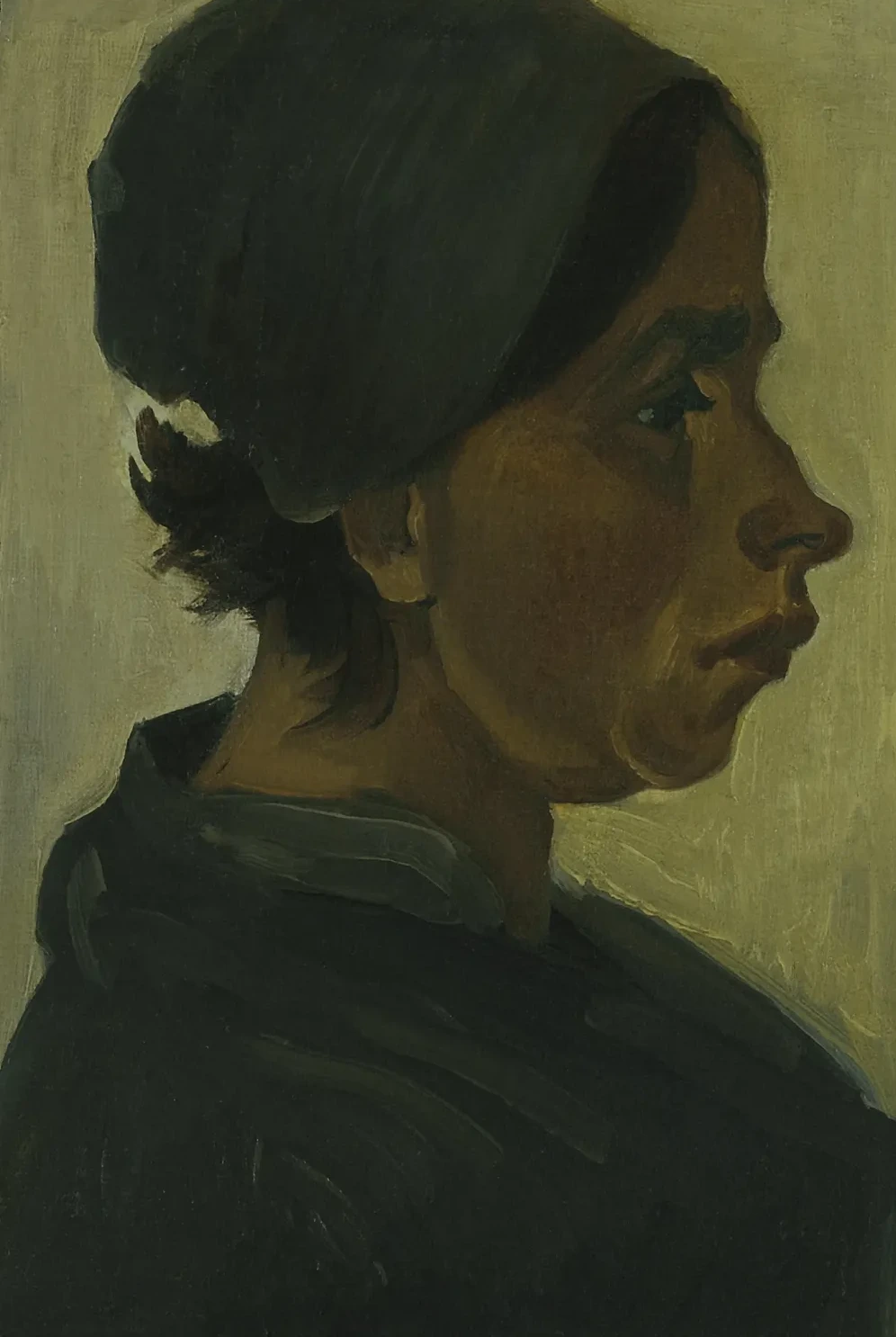 Head of a Peasant Woman with Dark Cap, Vincent van Gogh