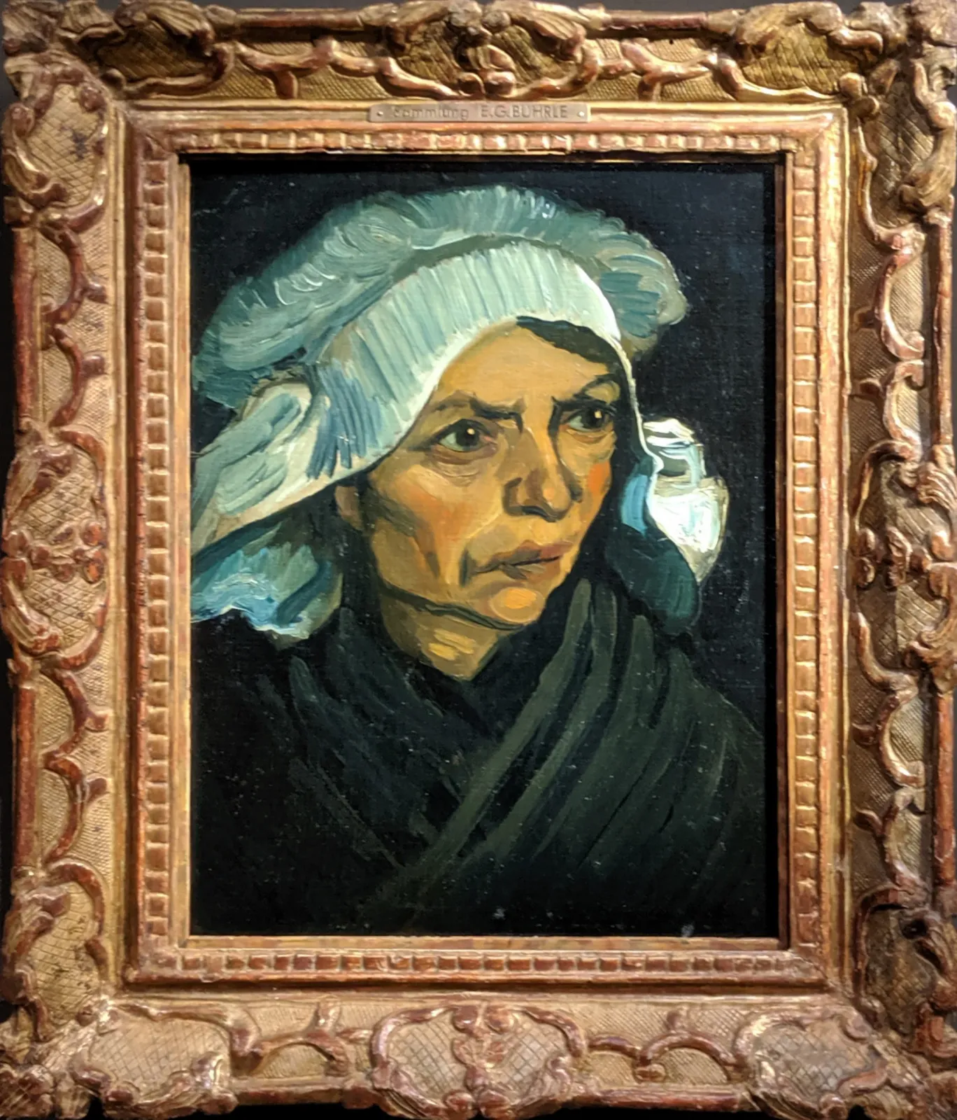 Head of a Peasant Woman with White Cap, Vincent van Gogh