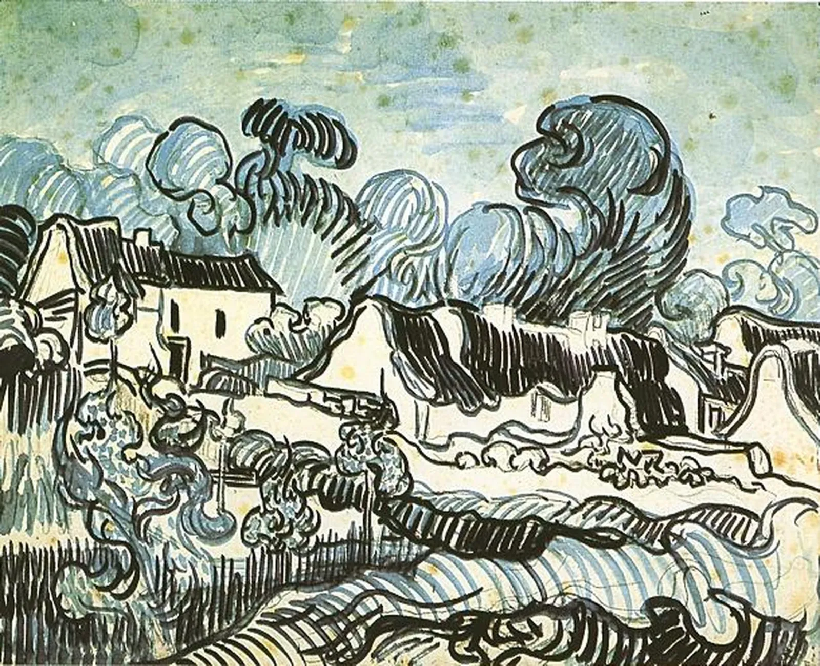 Landscape with Cottages, Vincent van Gogh