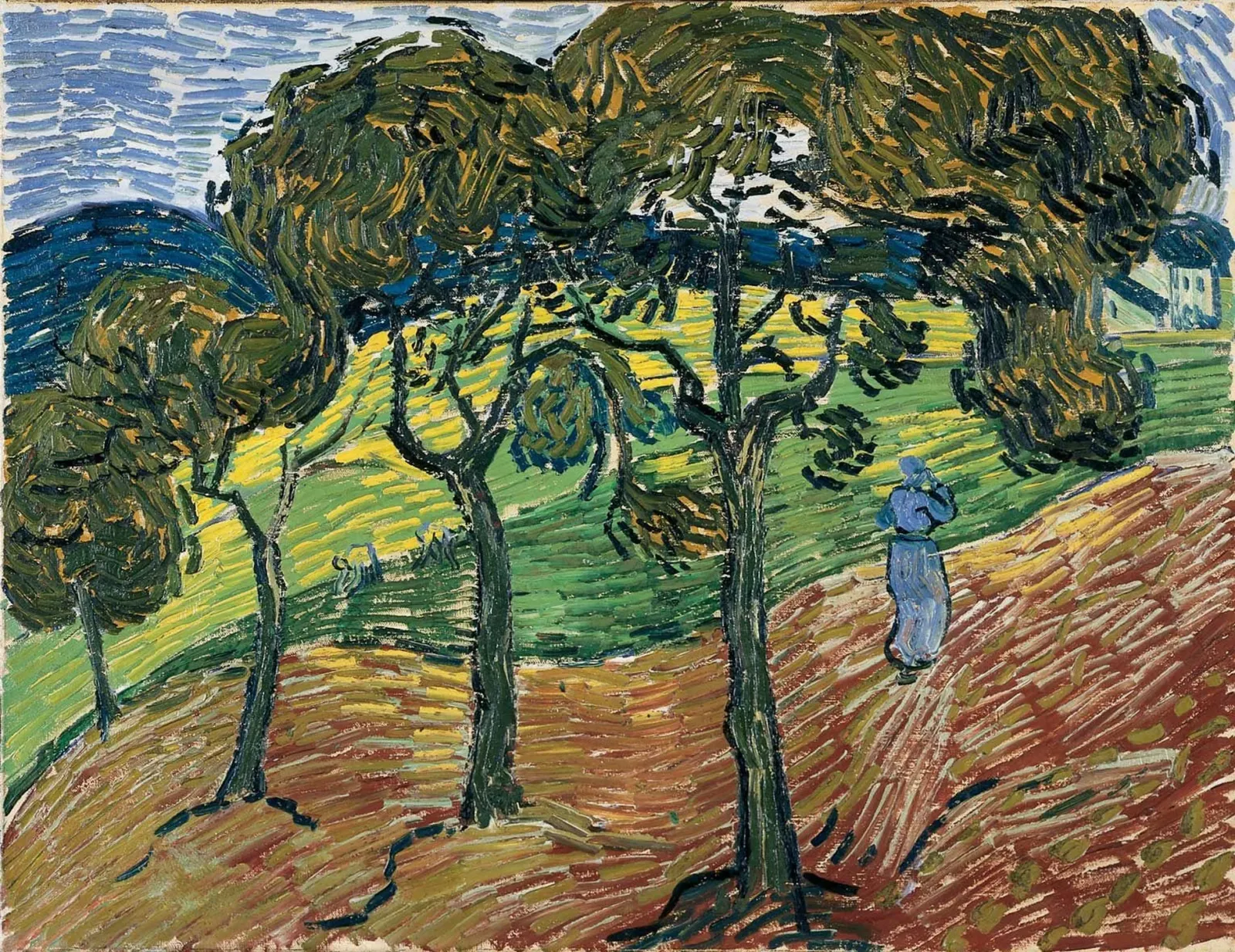 Landscape with Trees and Figures, Vincent van Gogh