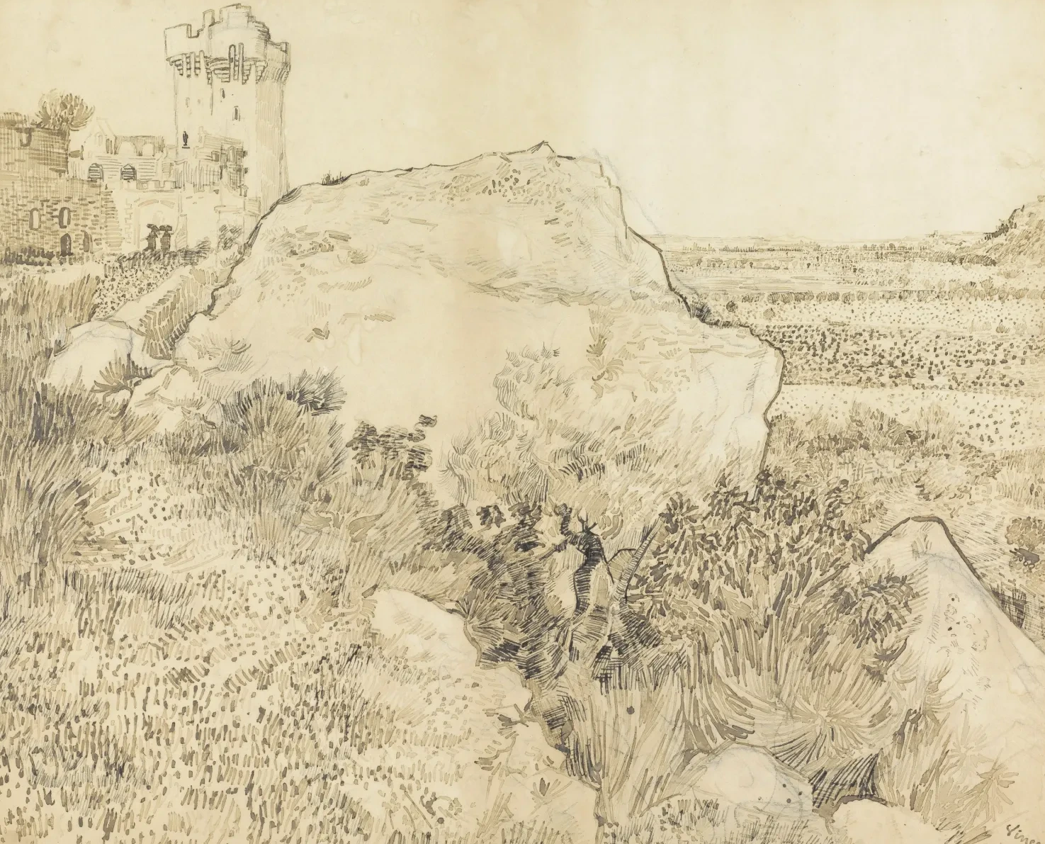 Le rocher de Montmajour,, Vincent van Gogh