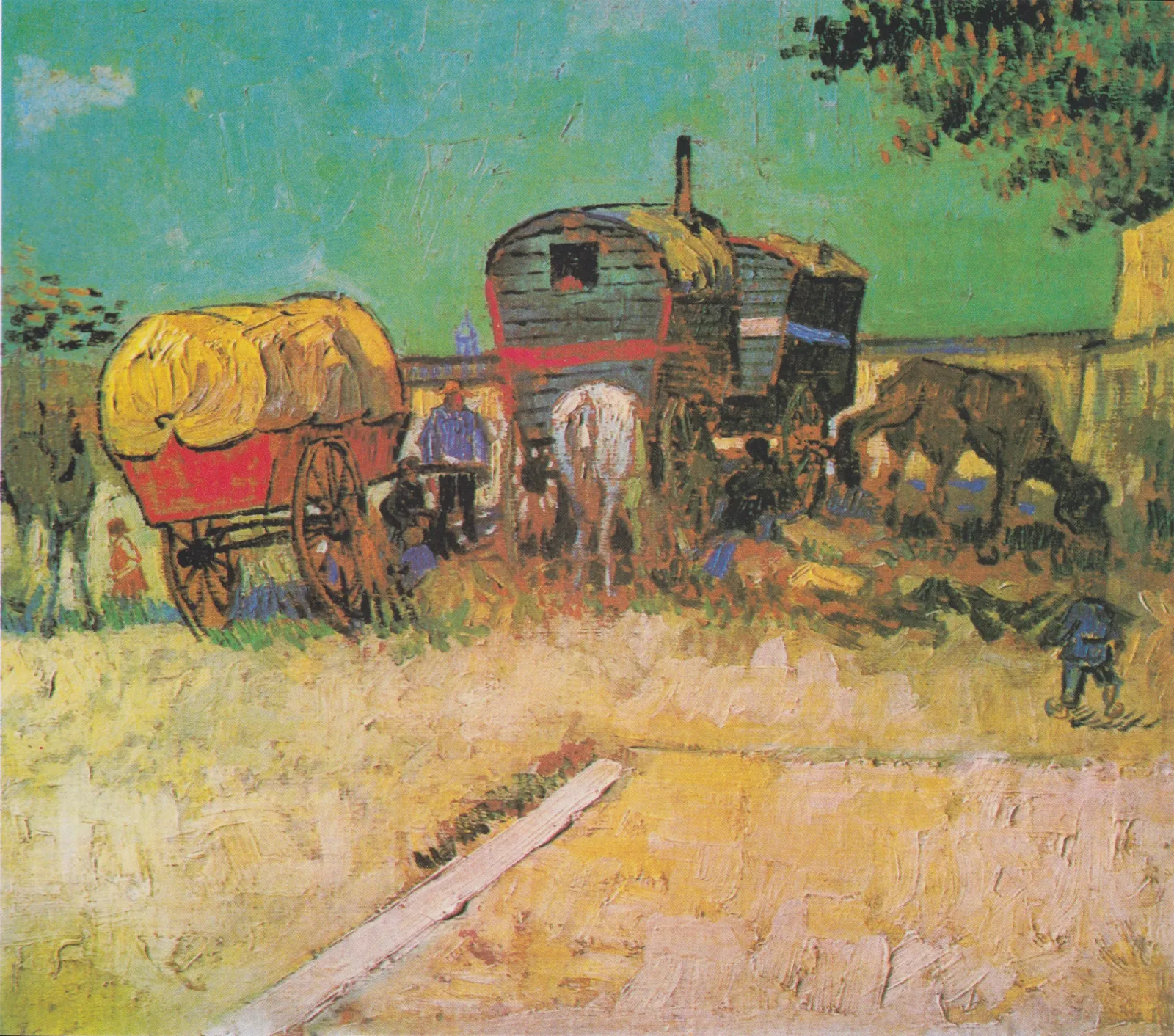 Les Roulottes, campement de bohémiens aux environs d'Arles, Vincent van Gogh