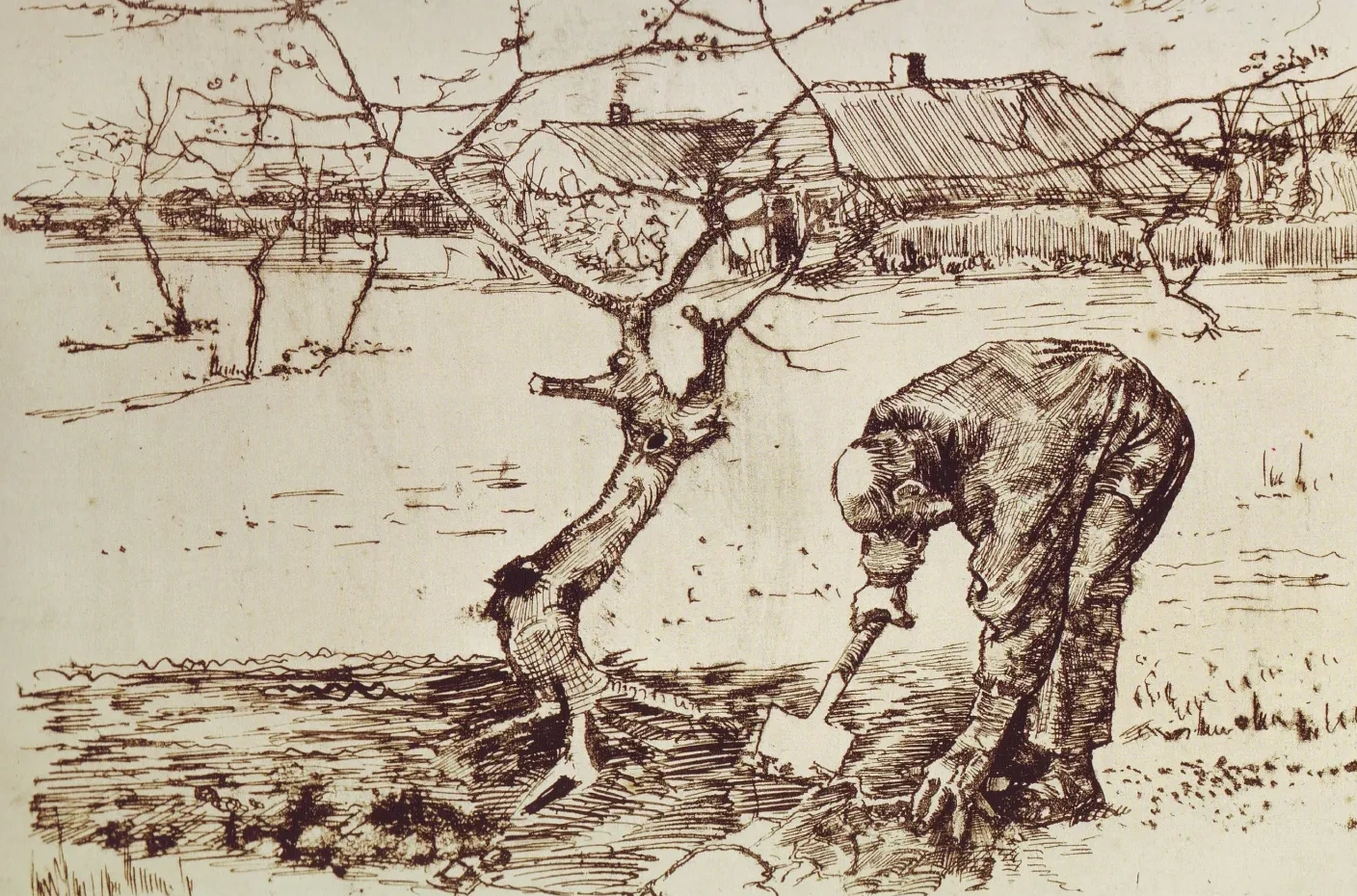 Man Digging in the Orchard, Vincent van Gogh