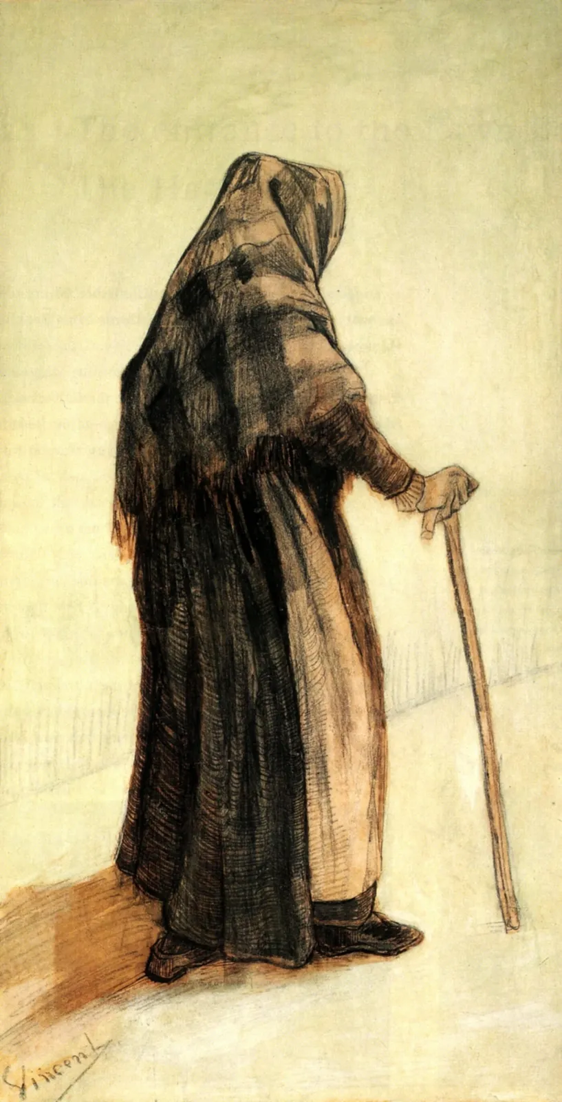 Old Woman Seen from Behind, Vincent van Gogh