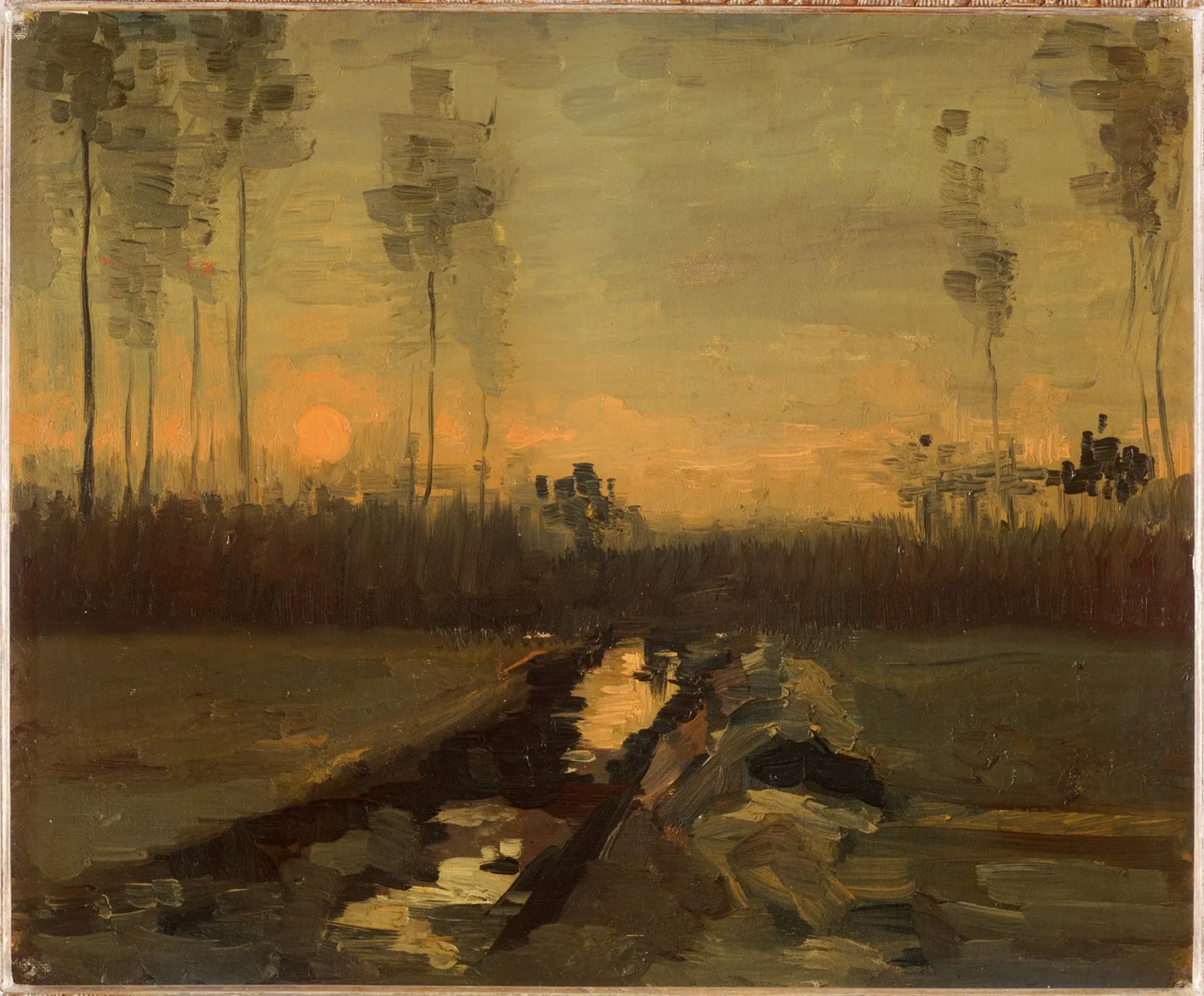 Paysage au coucher du soleil, Vincent van Gogh