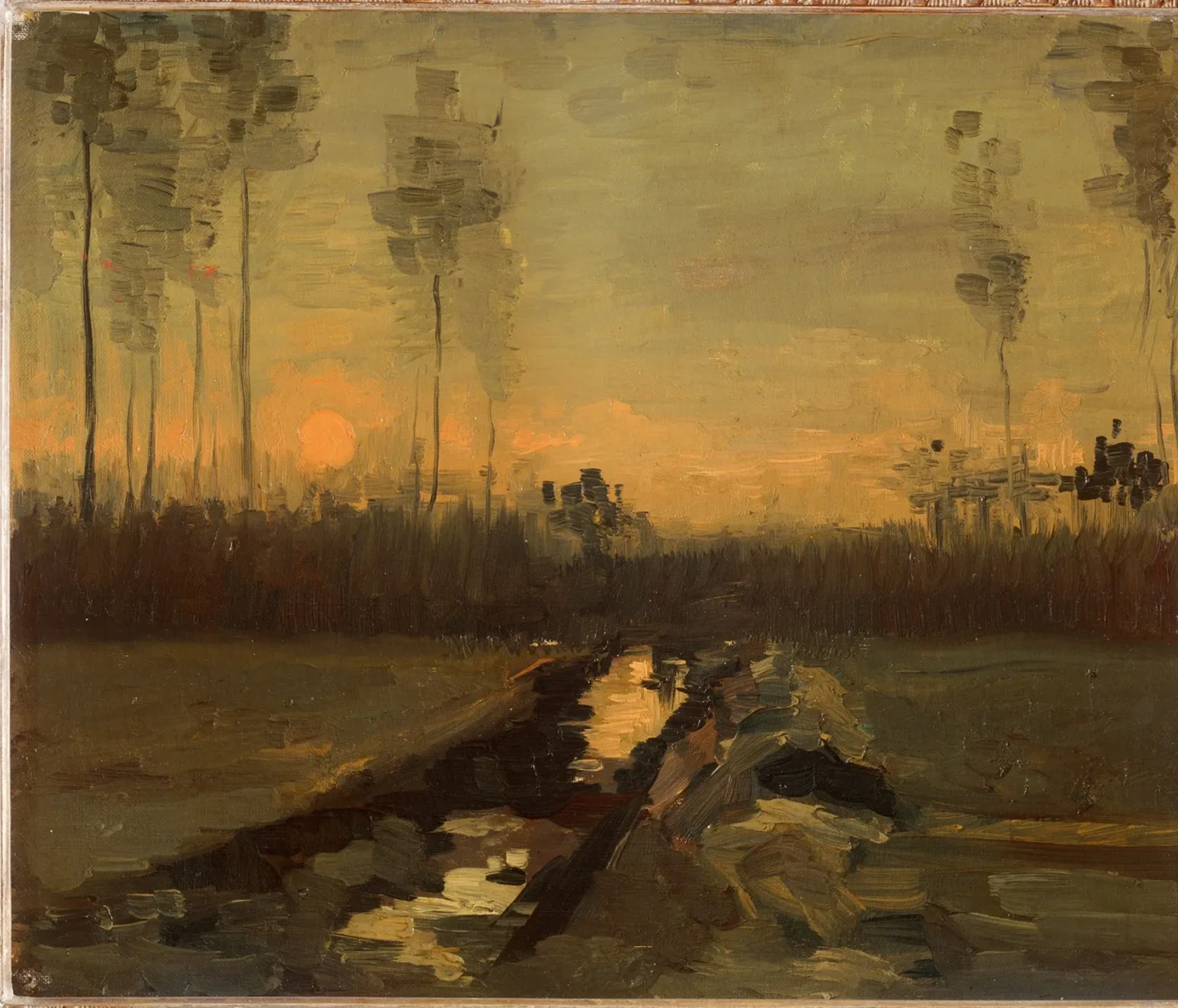 Paysage au coucher du soleil, Vincent van Gogh