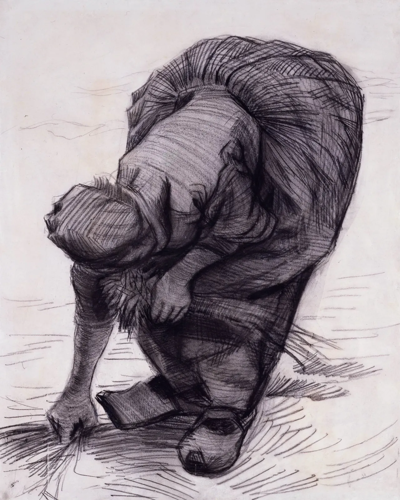 Paysanne arrachant de l'herbe, Vincent van Gogh