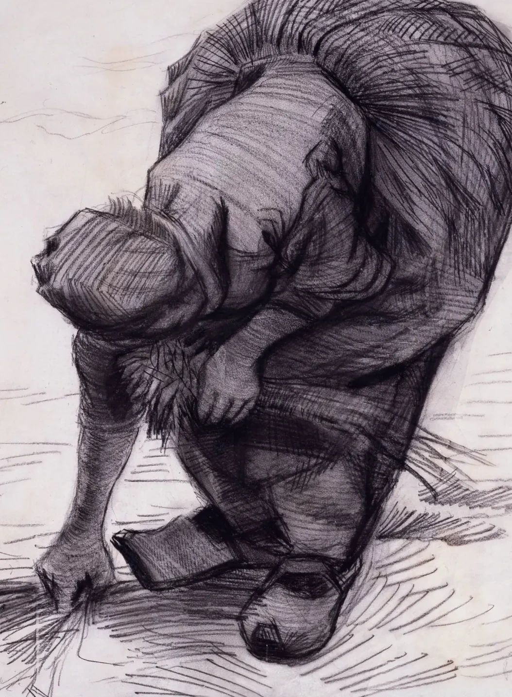 Paysanne arrachant de l'herbe, Vincent van Gogh