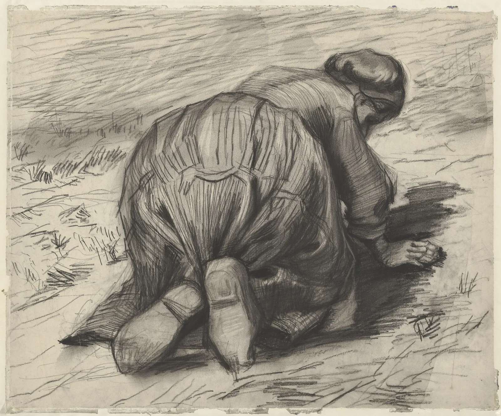 Paysanne creusant le sol, Vincent van Gogh