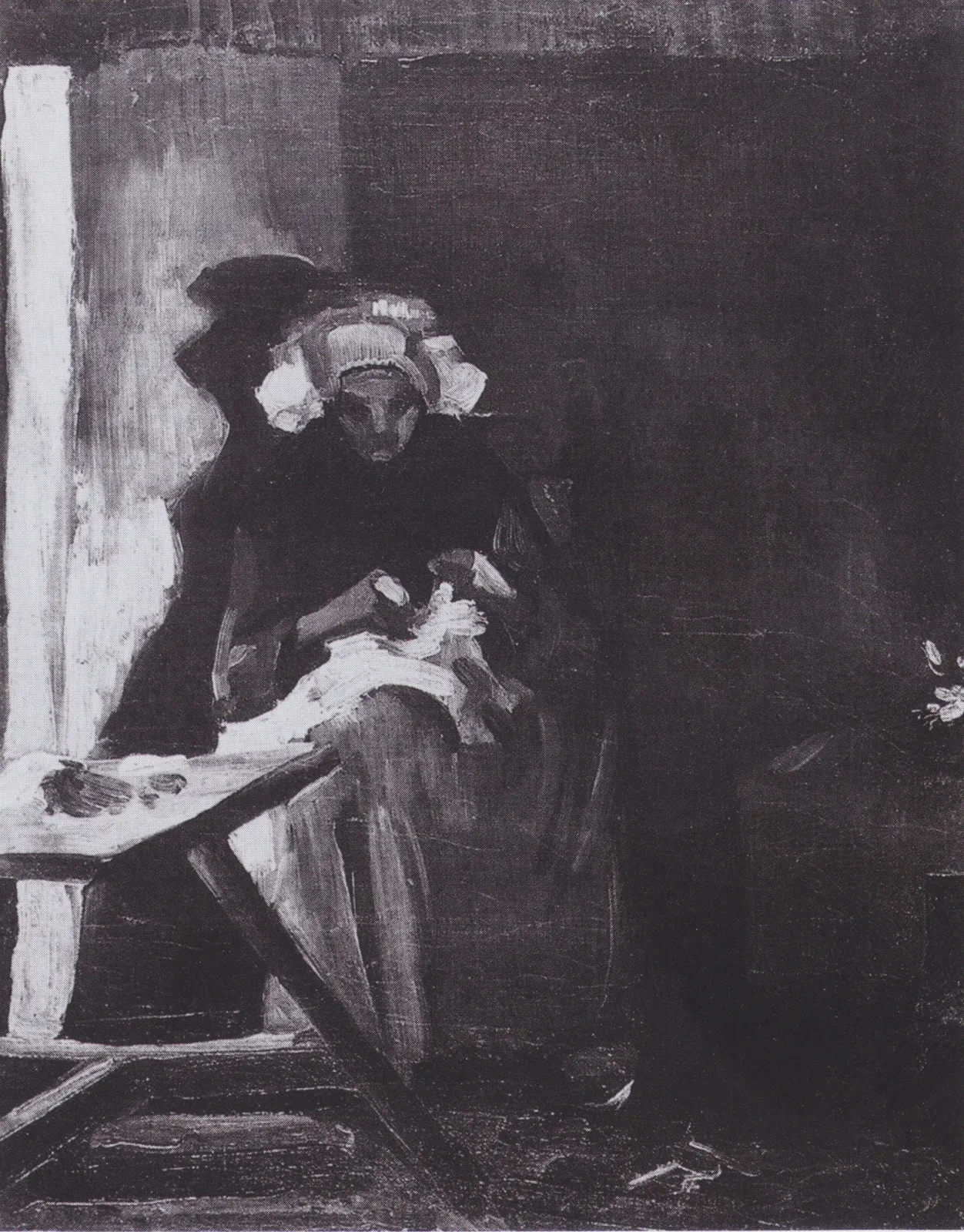 Peasant Woman Sewing, Vincent van Gogh