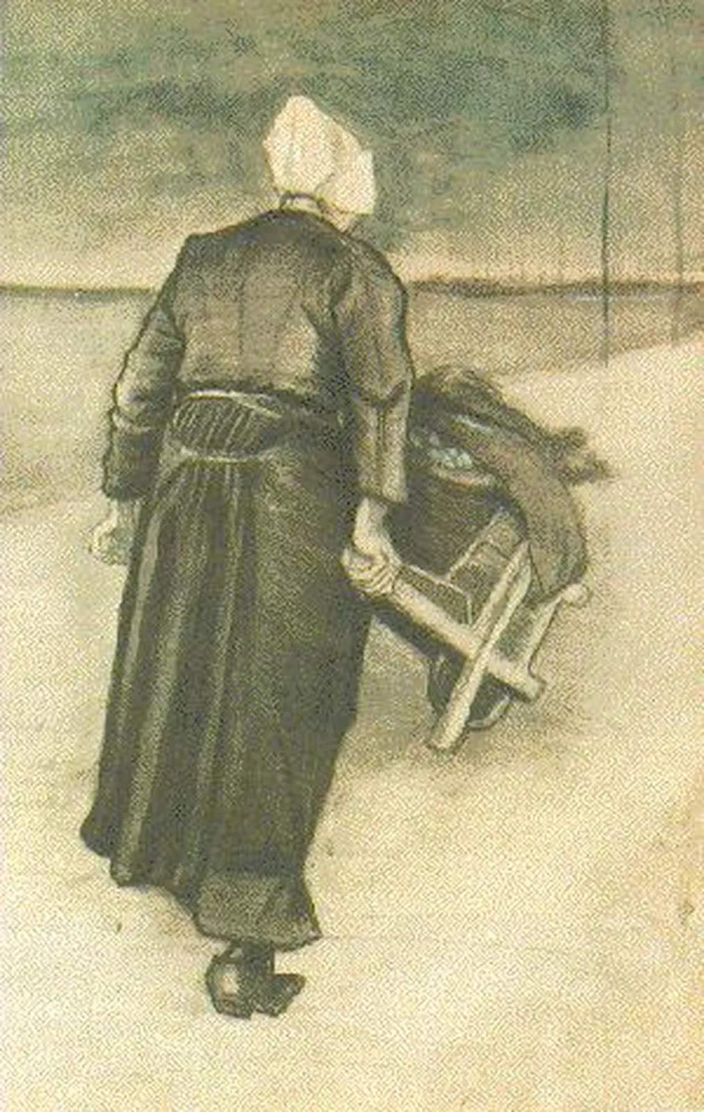 Scheveningen Woman with Wheelbarrow, Vincent van Gogh
