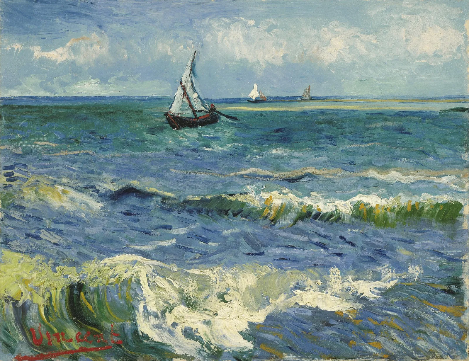 Seascape near Les Saintes-Maries-de-la-Mer, Vincent van Gogh