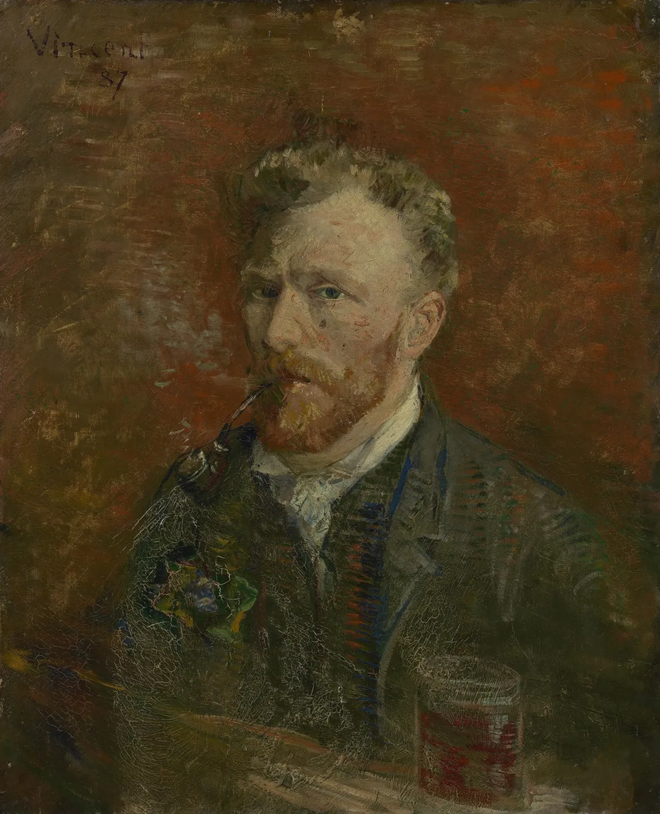 Self-Portrait with Glass, Vincent van Gogh