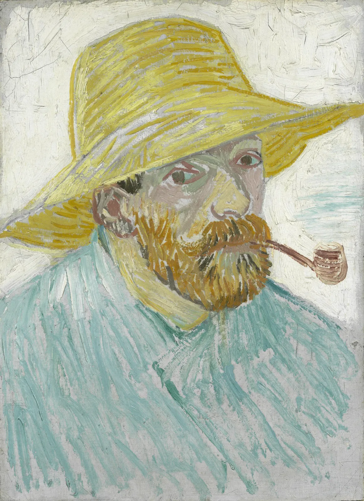 Self-Portrait with Pipe and Straw Hat, Vincent van Gogh