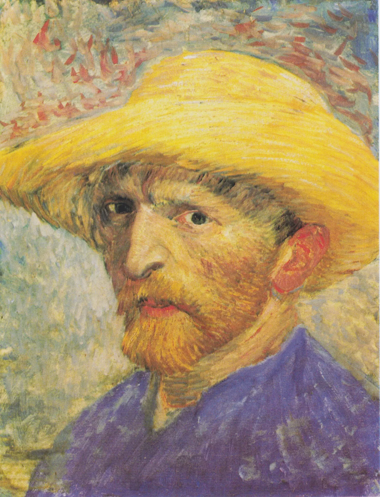 Self-Portrait with Straw Hat, Vincent van Gogh