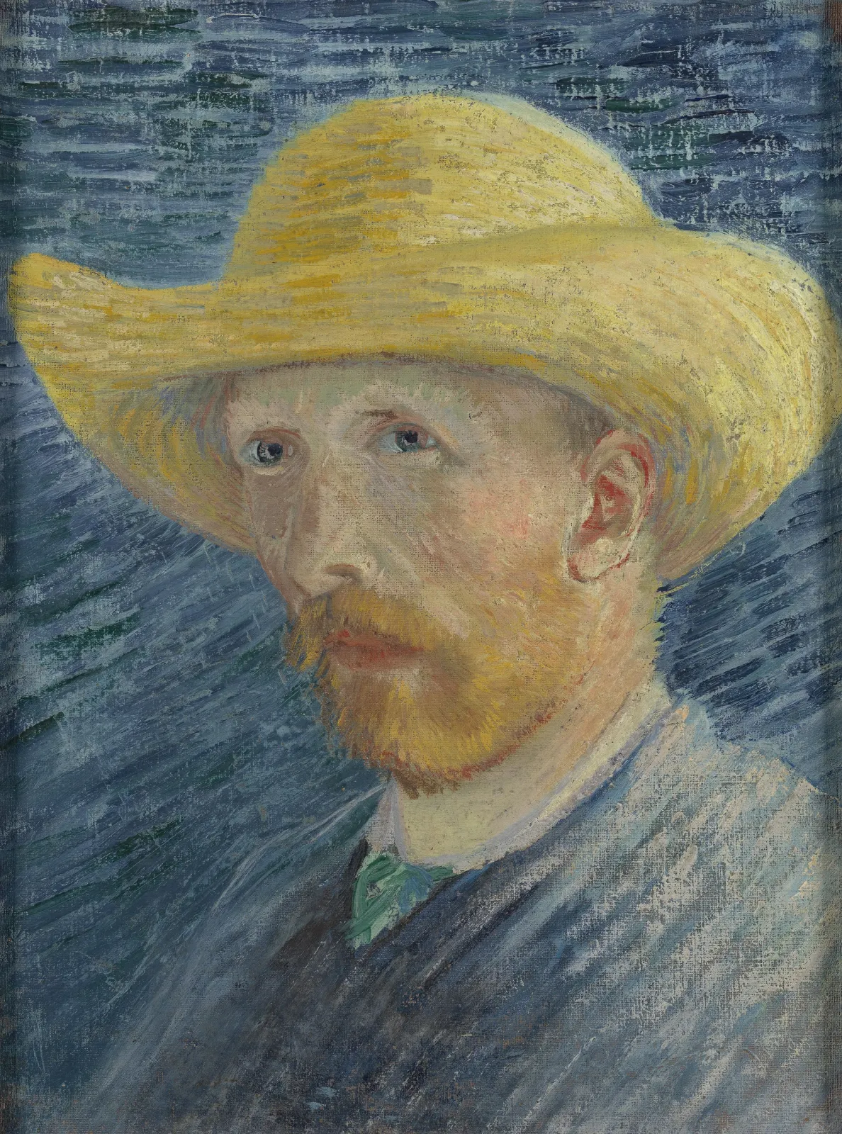 Self-Portrait with Straw Hat, Vincent van Gogh