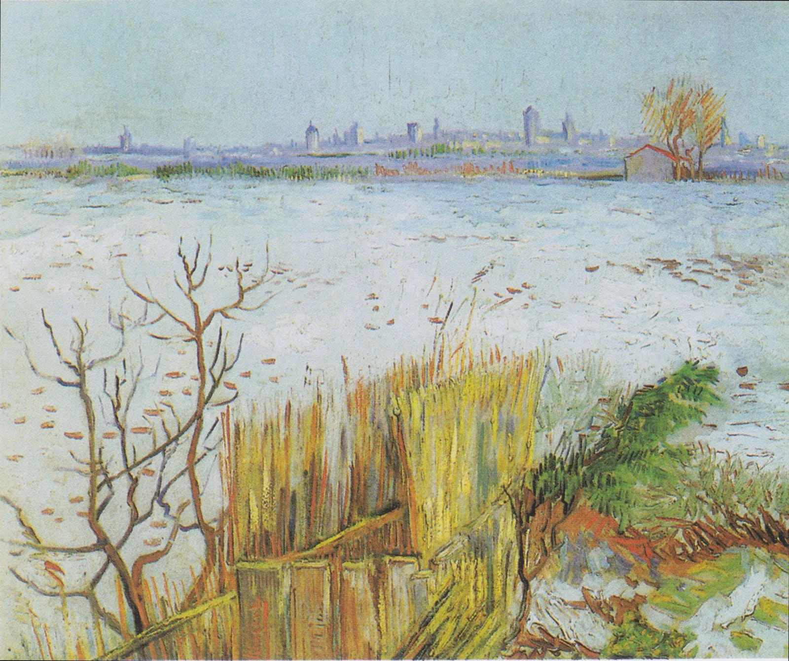 Snowy Landscape with Arles in the Background, Vincent van Gogh