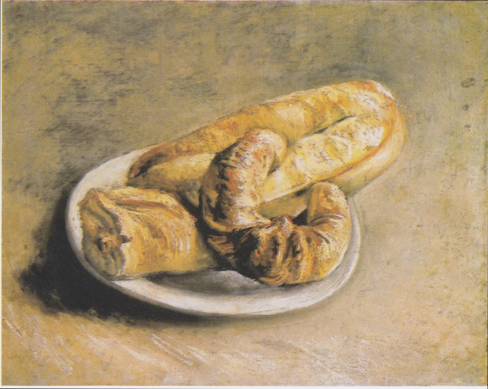 Still life, plate with bread, Vincent van Gogh