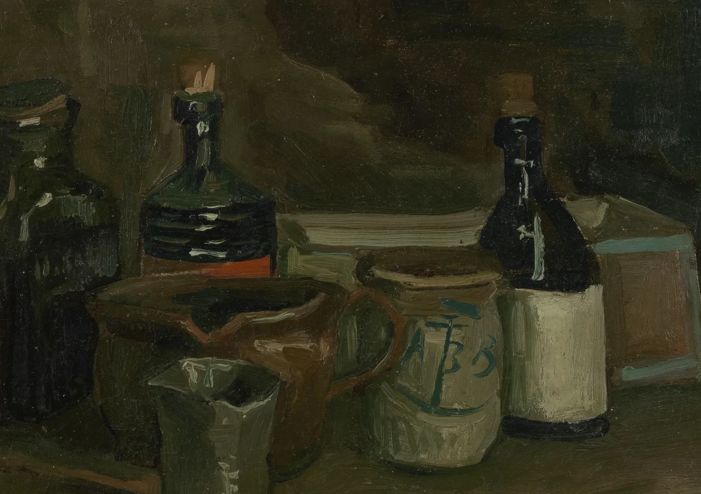 Still Life with Bottles and Earthenware, Vincent van Gogh