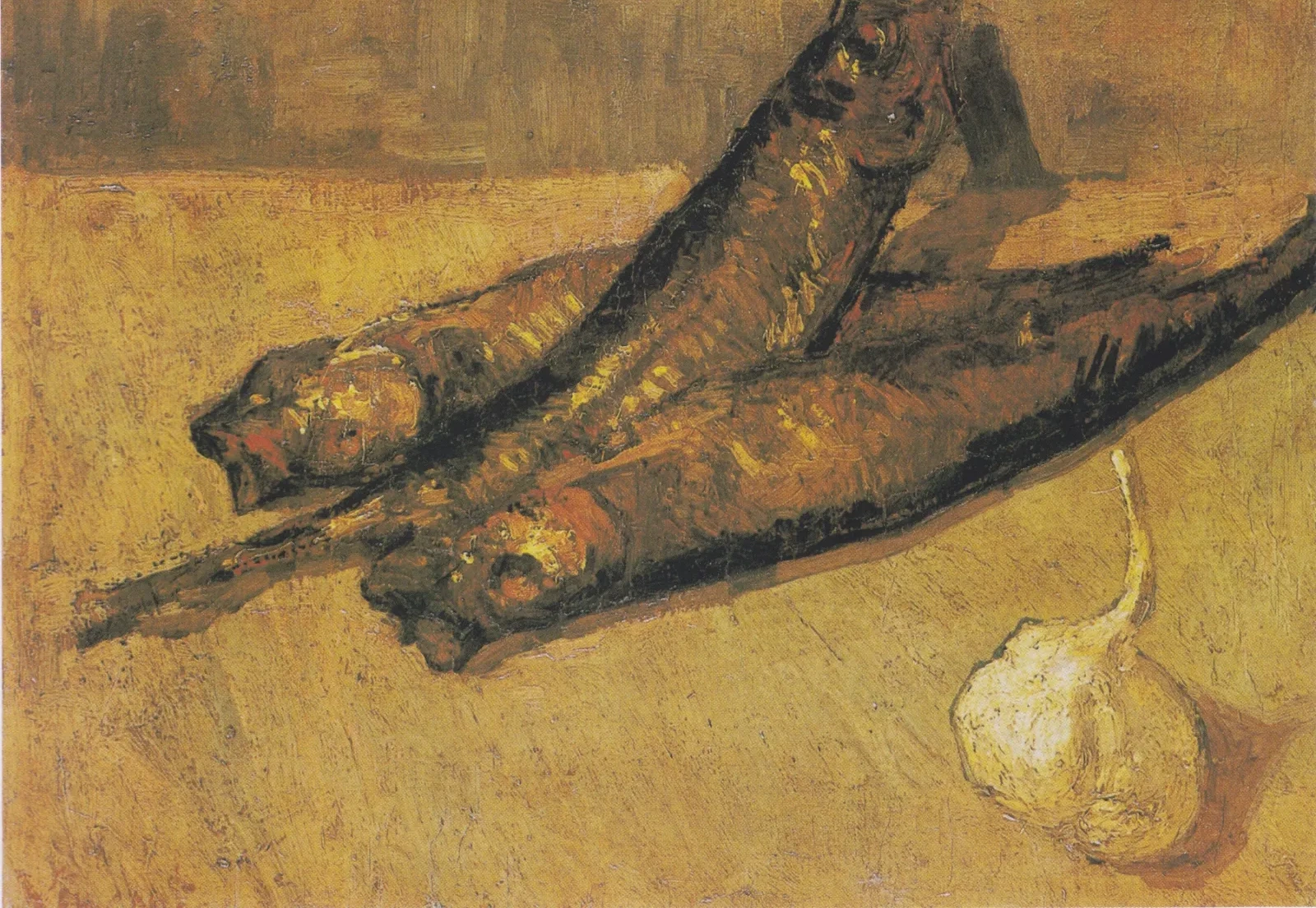 Still life with buckling and garlic-onion, Vincent van Gogh