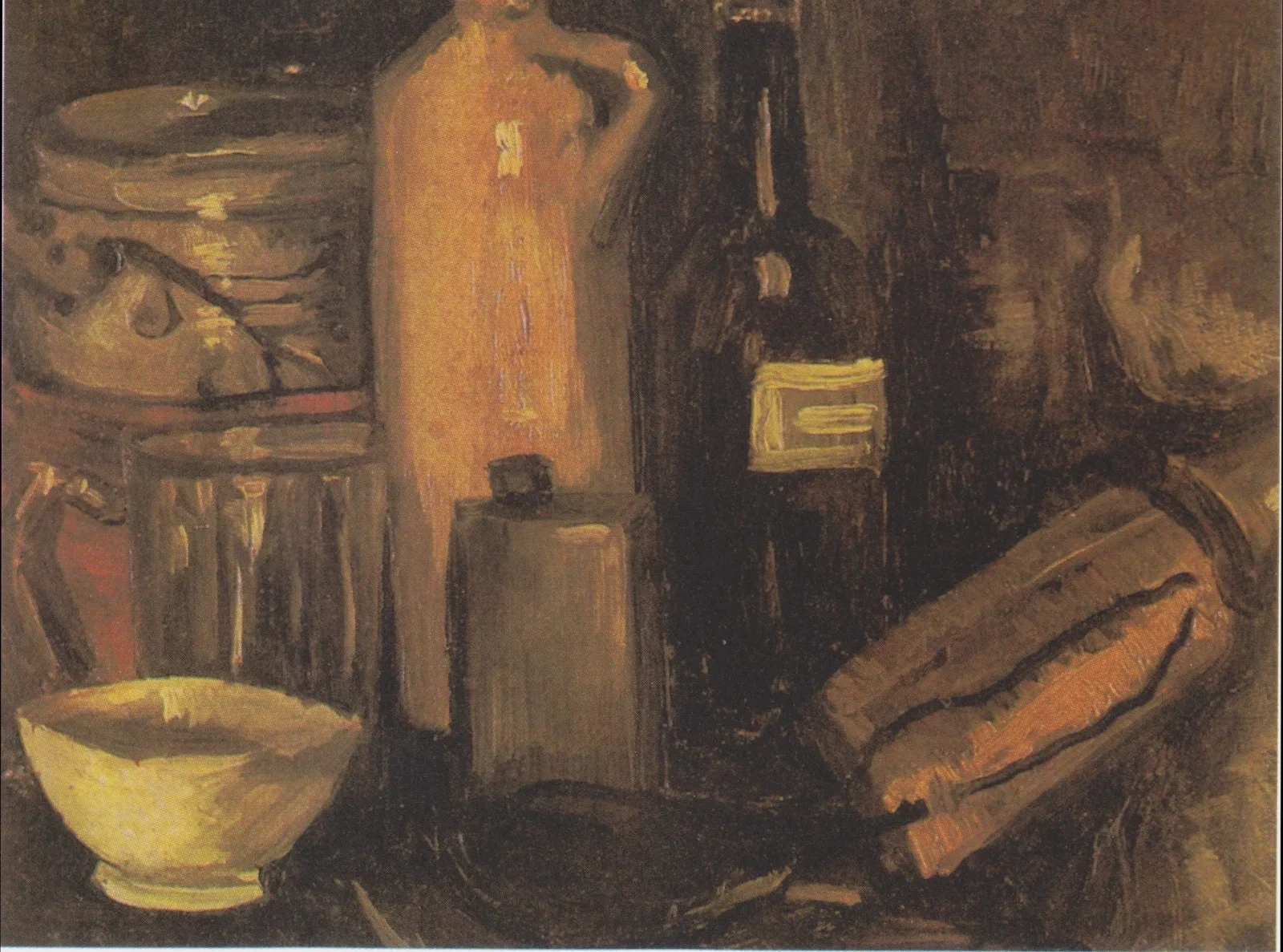 Still Life with Pots, Jar and Bottles, Vincent van Gogh