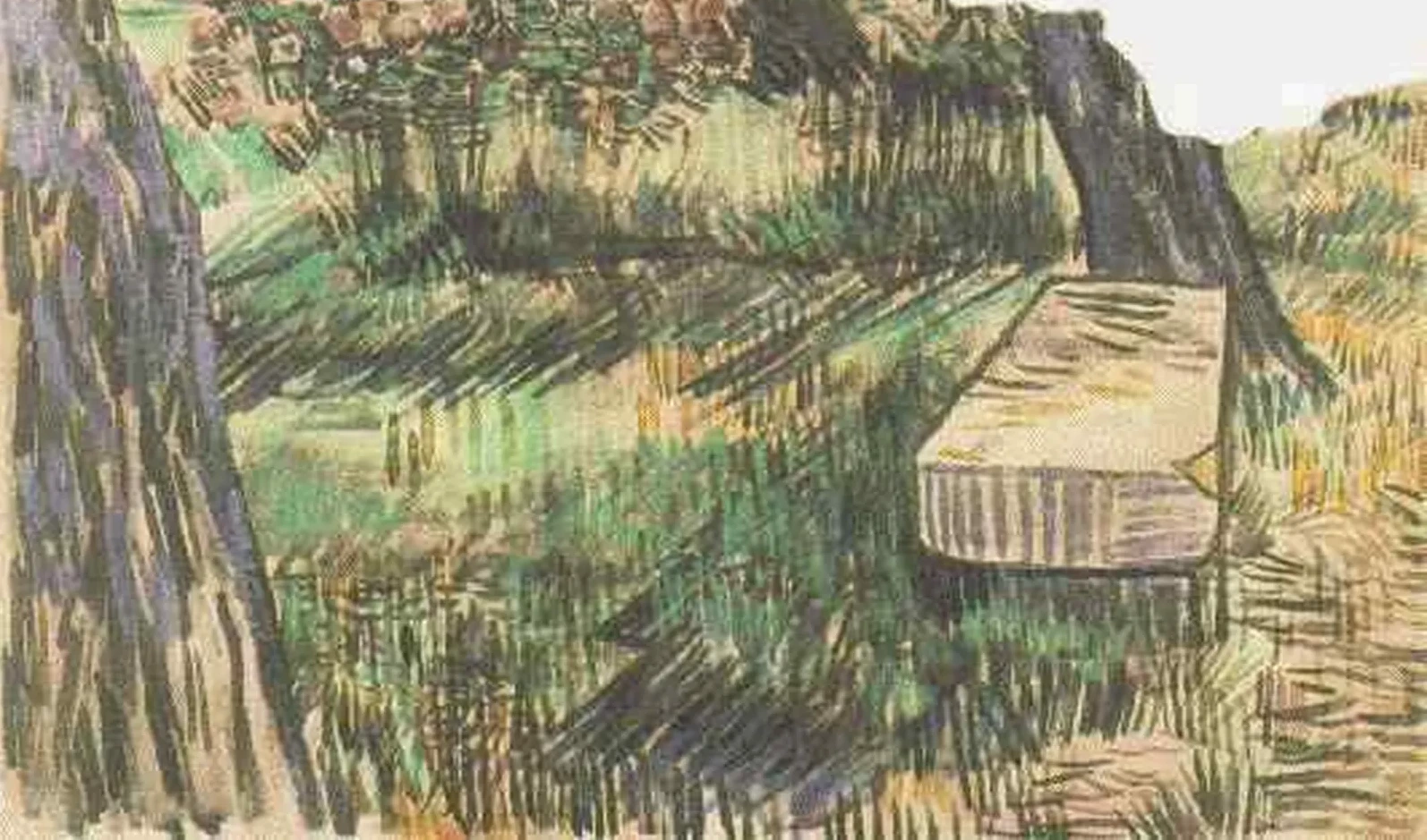 Stone Bench in the Garden of the Asylum, Vincent van Gogh