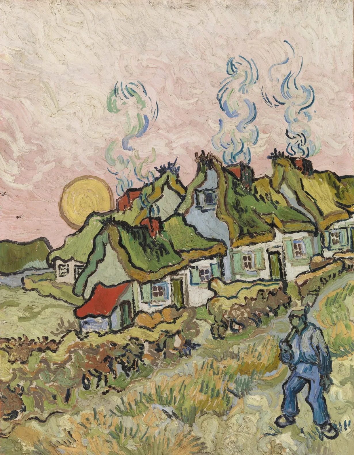 Cabañas al sol, Vincent van Gogh