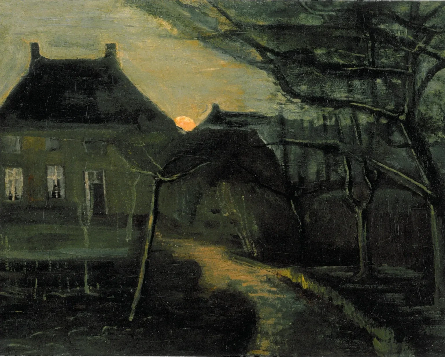 Le Presbytère de Nuenen au clair de lune, Vincent van Gogh