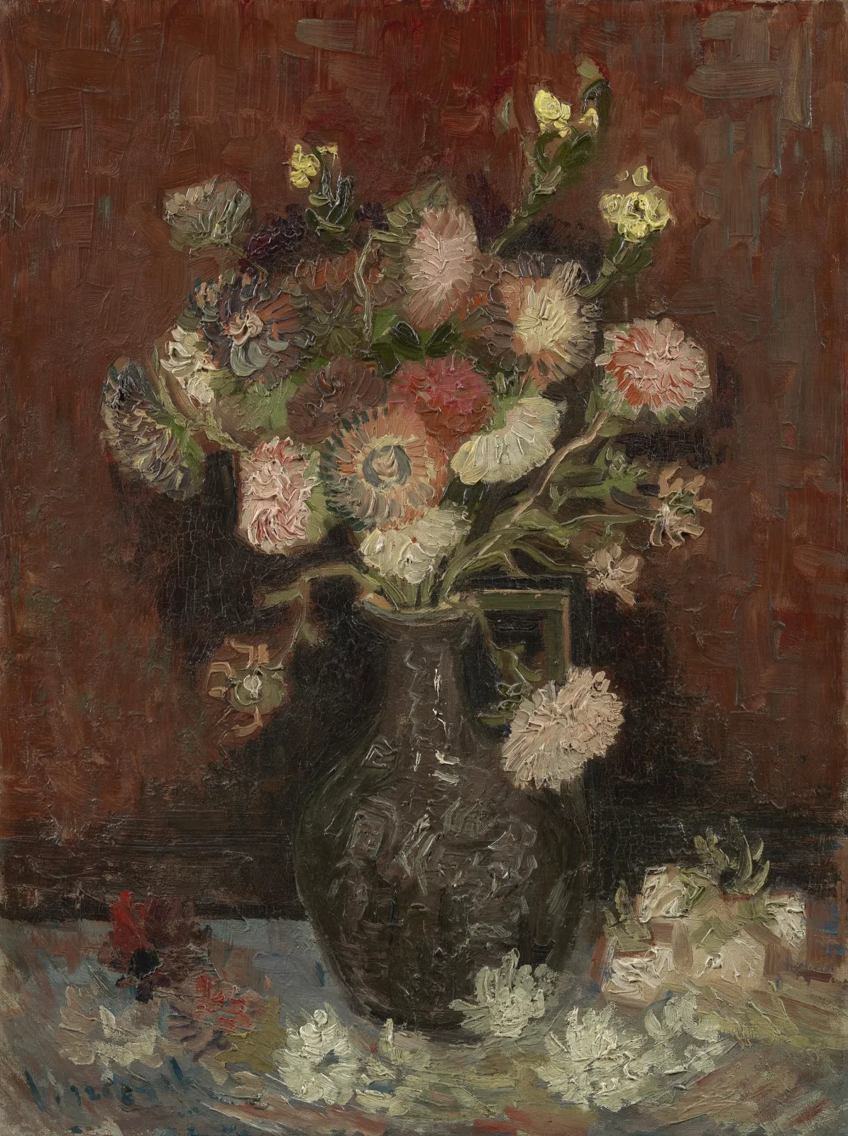 Vase with Chinese Asters and Gladioli, Vincent van Gogh