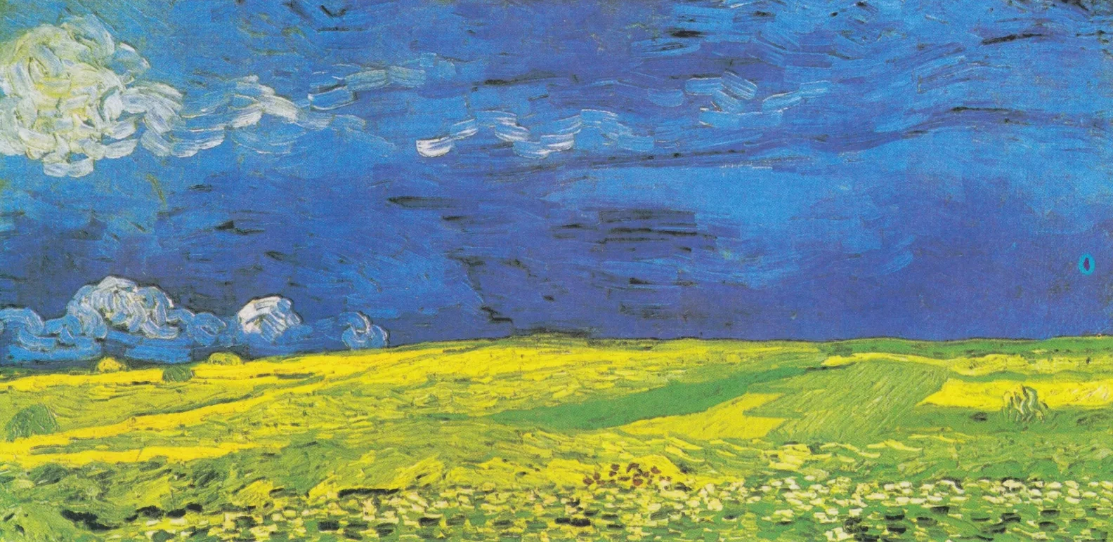 Campo de trigo bajo un cielo de tormenta, Vincent van Gogh
