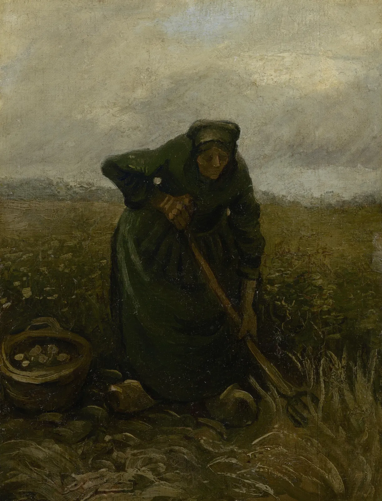 Woman Lifting Potatoes, Vincent van Gogh