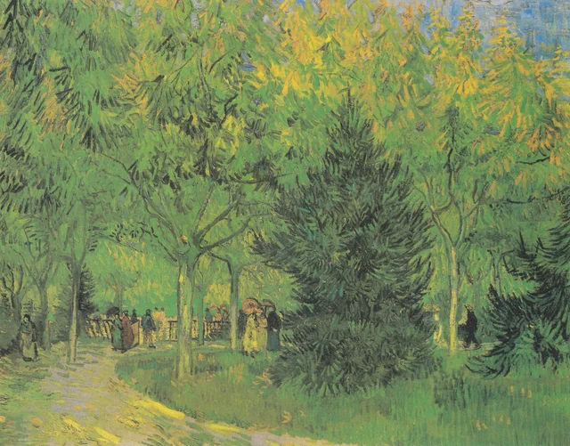 Una avenida del jardín público de Arlés, Vincent van Gogh